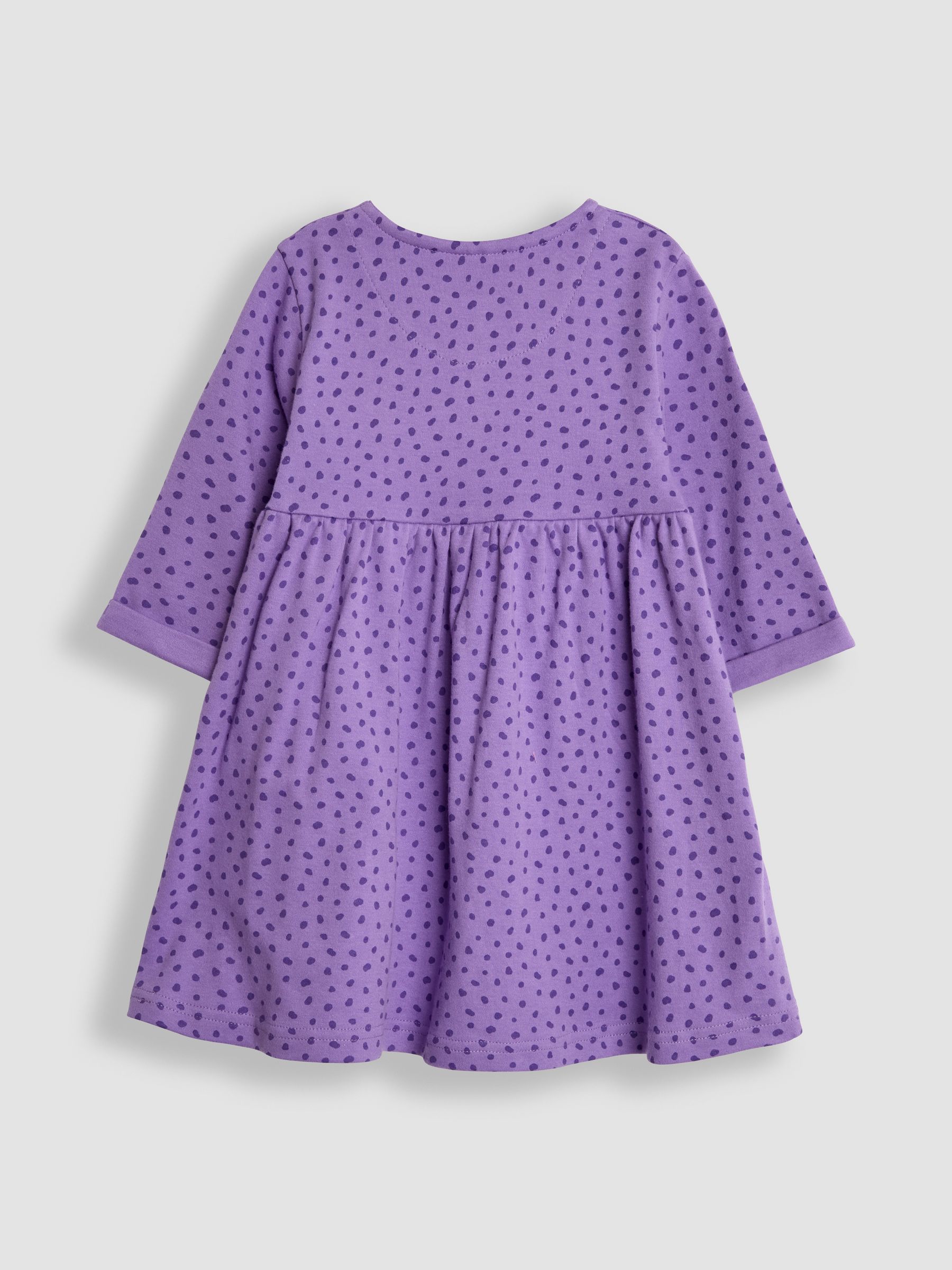 Lilac Purple Llama Appliqué Button Front Dress - Image 5 of 6