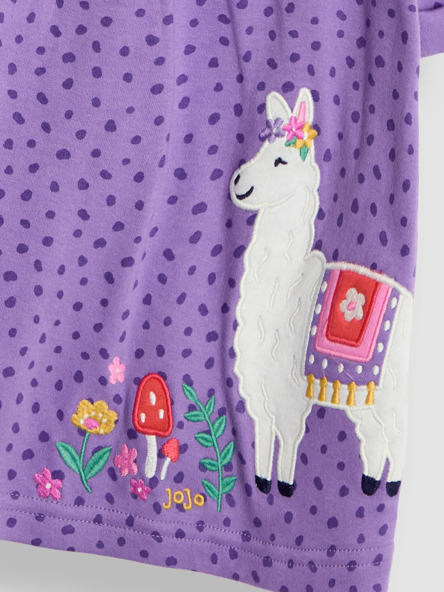 Lilac Purple Llama Appliqué Button Front Dress - Image 6 of 6
