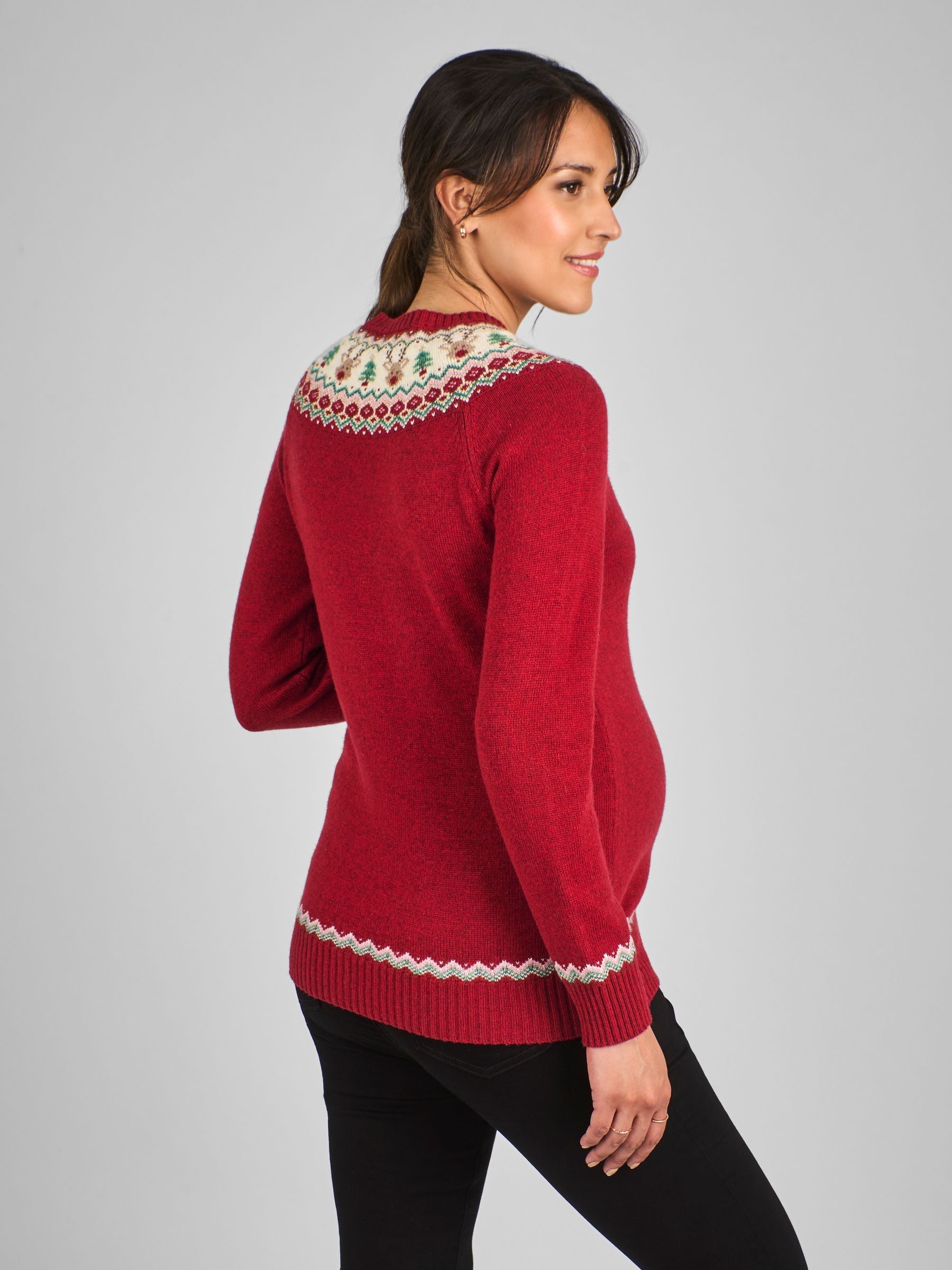 Red Reindeer Fair Isle Pattern Jumper - Image 2 of 4