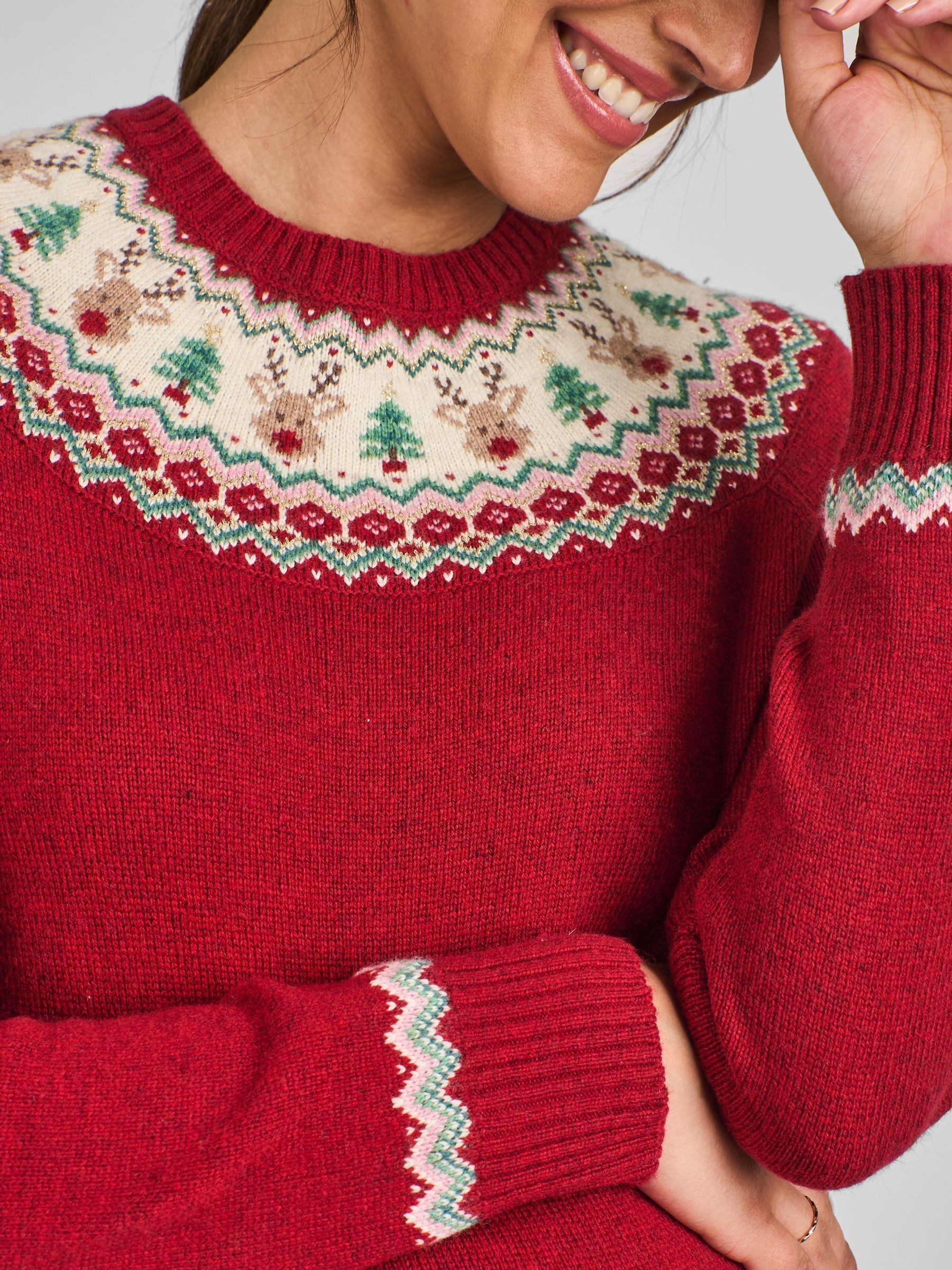 Red Reindeer Fair Isle Pattern Jumper - Image 4 of 4