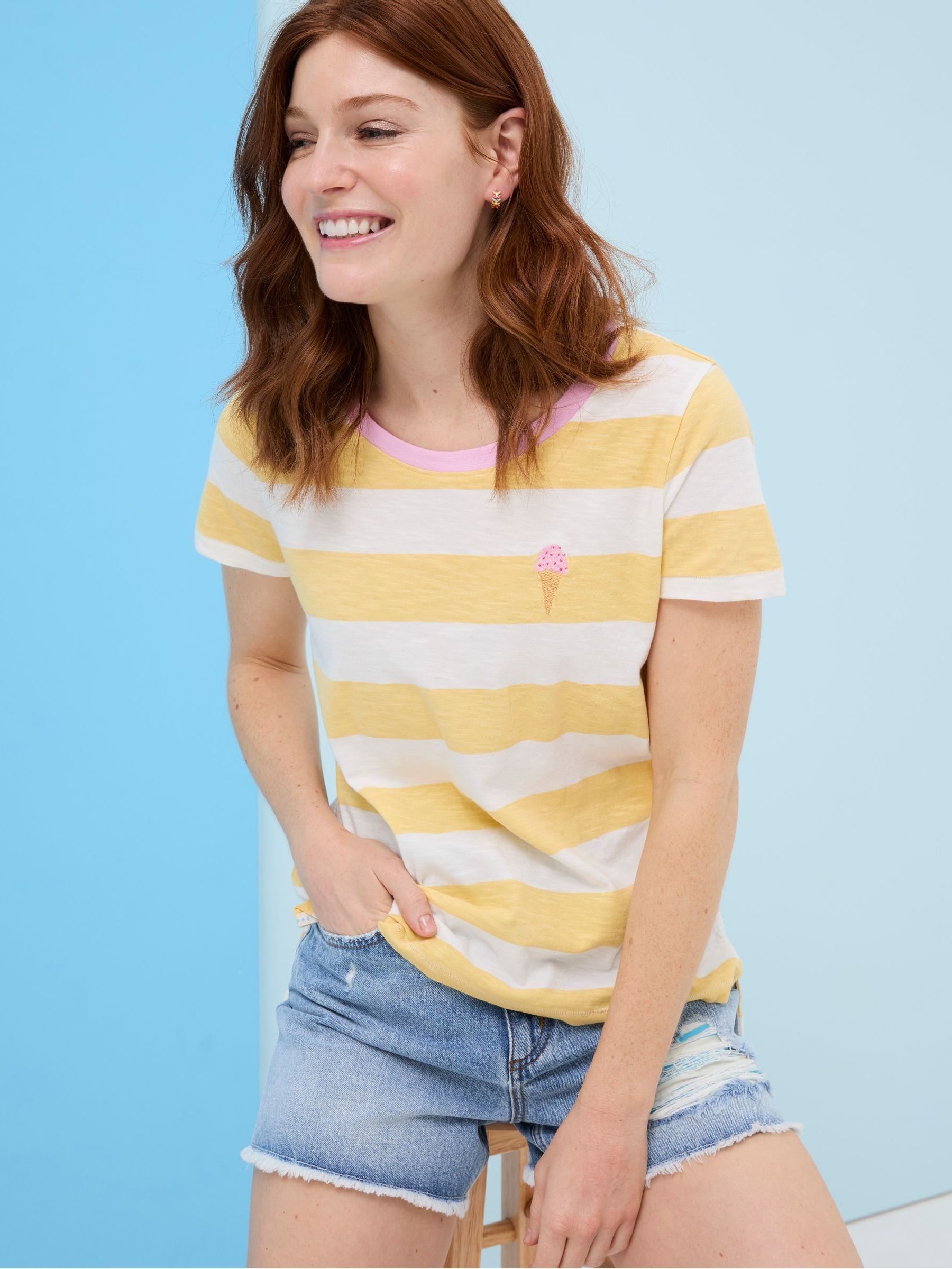 Judes Yellow Natalie Stripe T-Shirt - Image 4 of 7