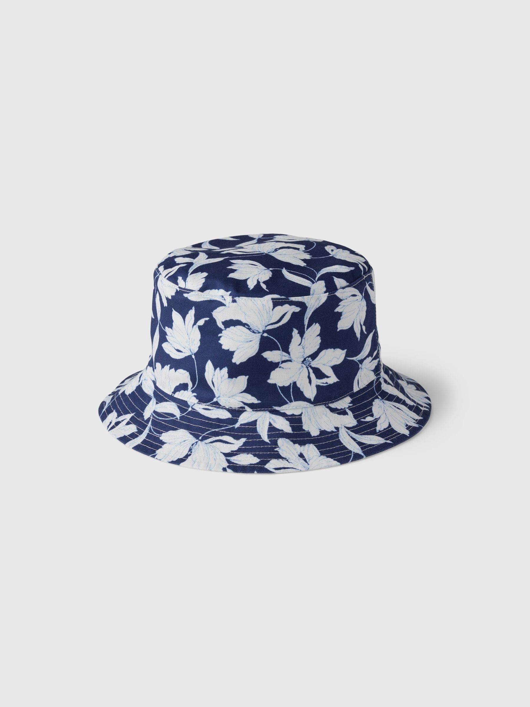 Blue Floral Kids Organic Cotton Print Bucket Hat - Image 2 of 2