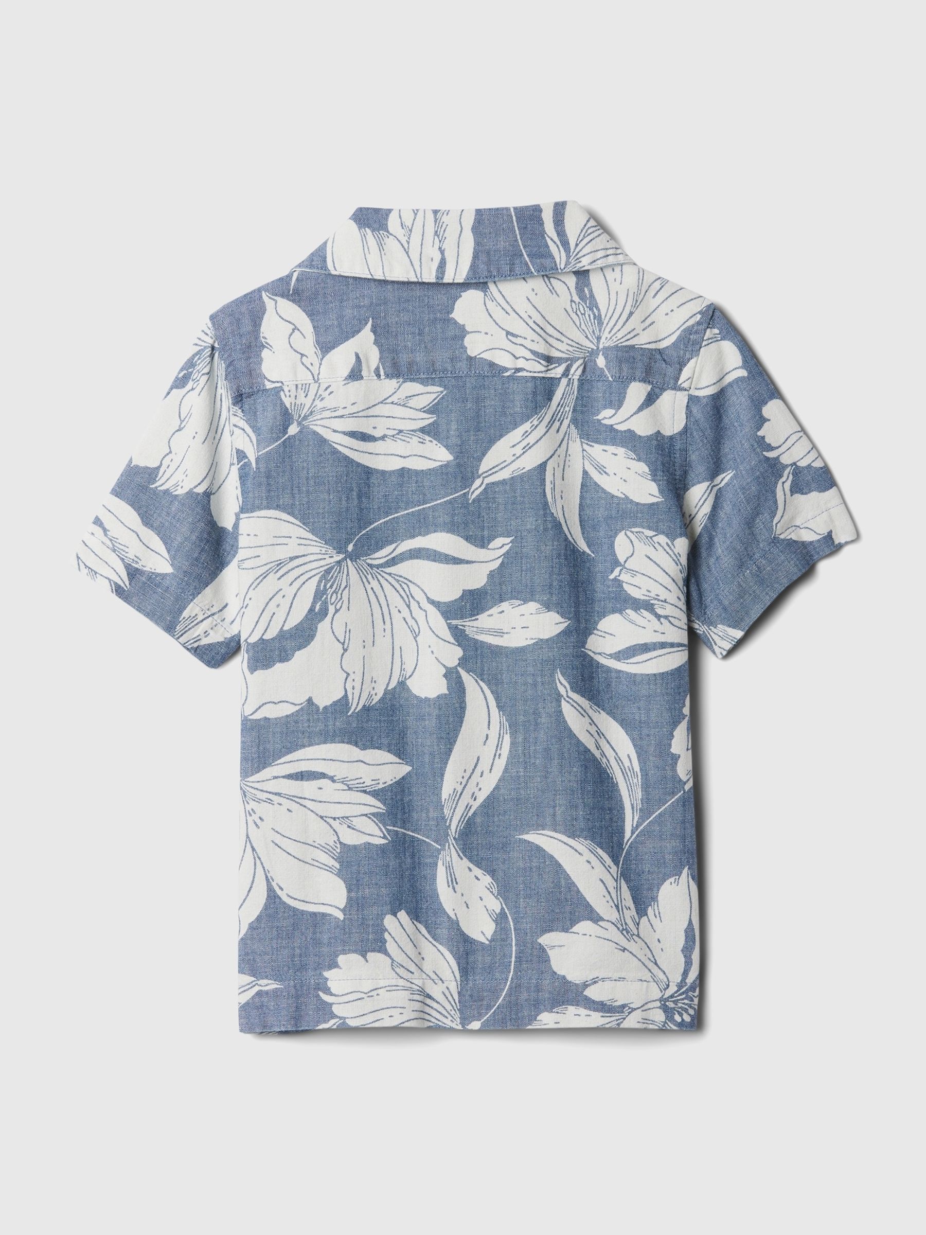 Blue Brannan Bear Short Sleeve Print Baby Oxford Shirt (12mths-5yrs) - Image 2 of 3