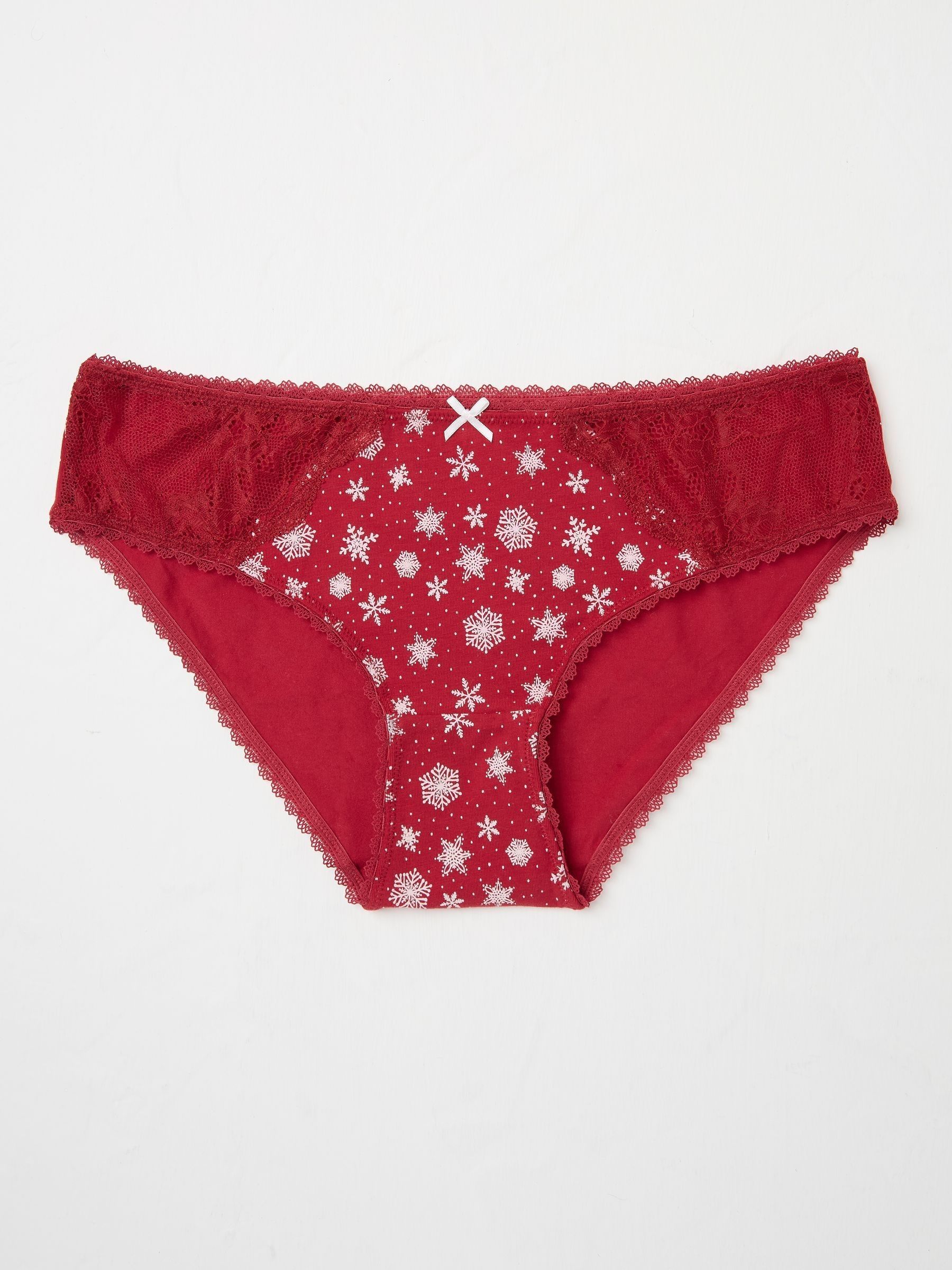 Bright Red Snowflake Mini Knickers - Image 1 of 2
