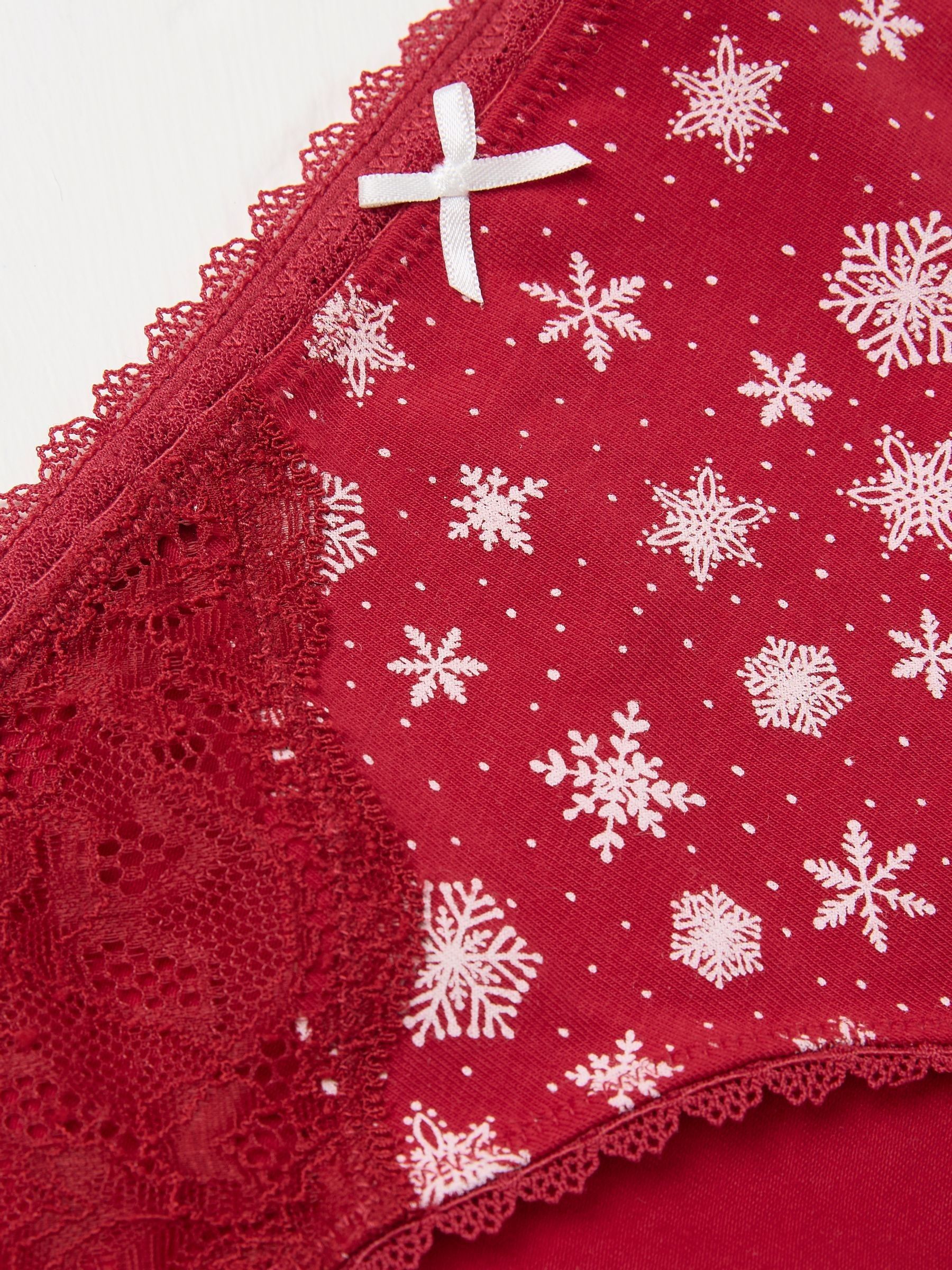 Bright Red Snowflake Mini Knickers - Image 2 of 2