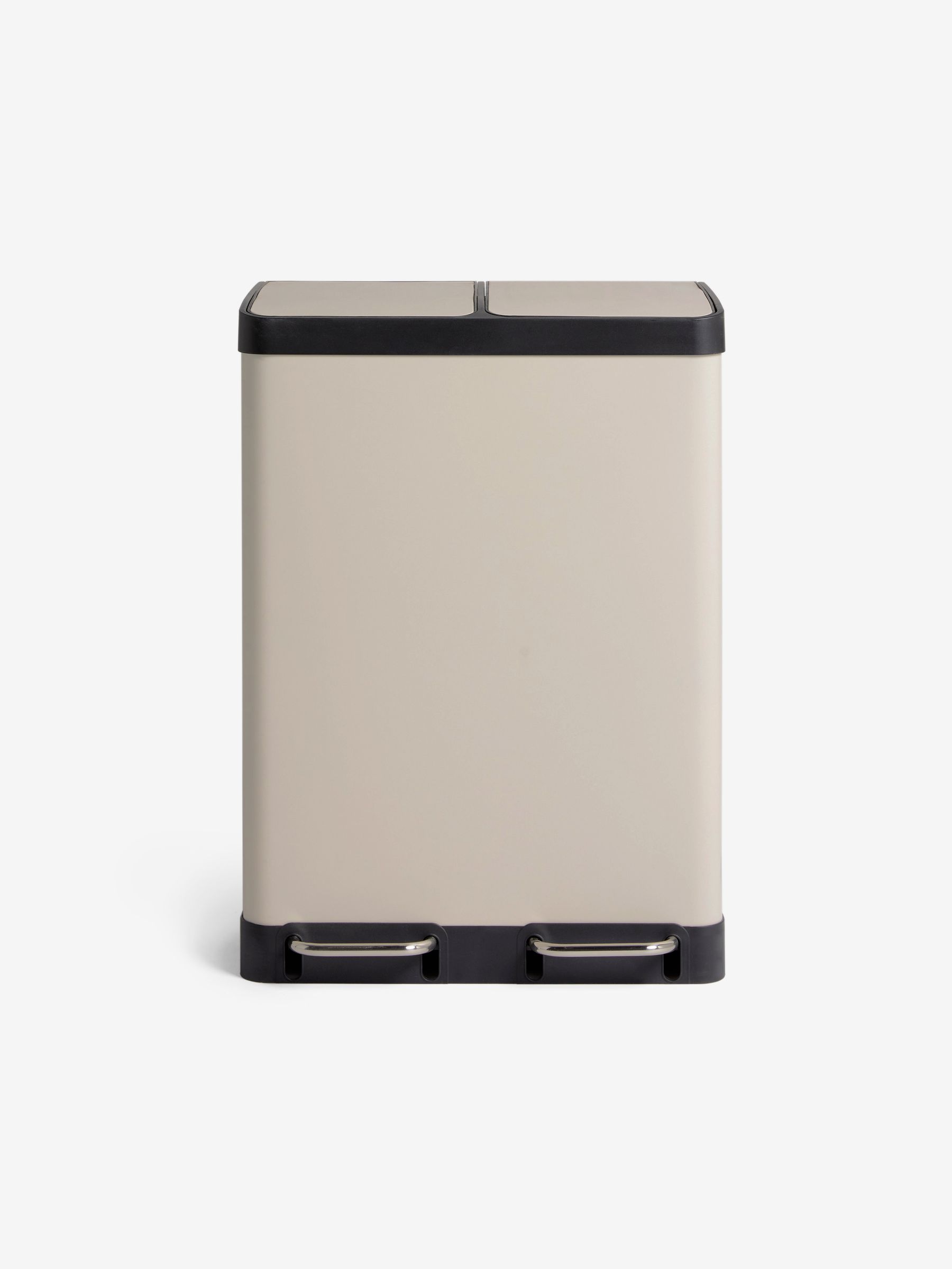2 Section 60 Litre Recycling and Waste Colter Bin in Cream - Image 4 of 4