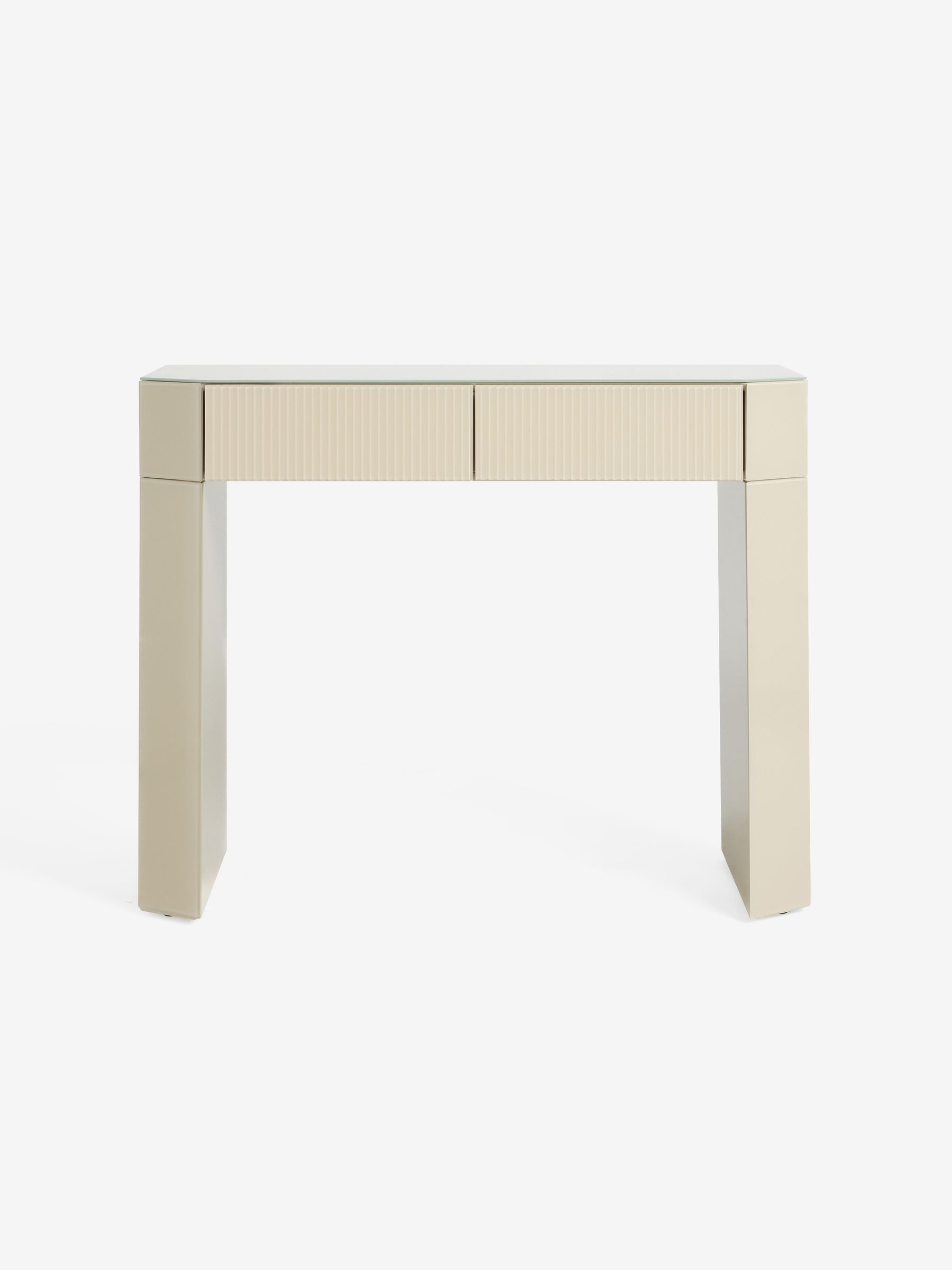 Eleni Dressing Table in Ecru White Glass - Image 5 of 6