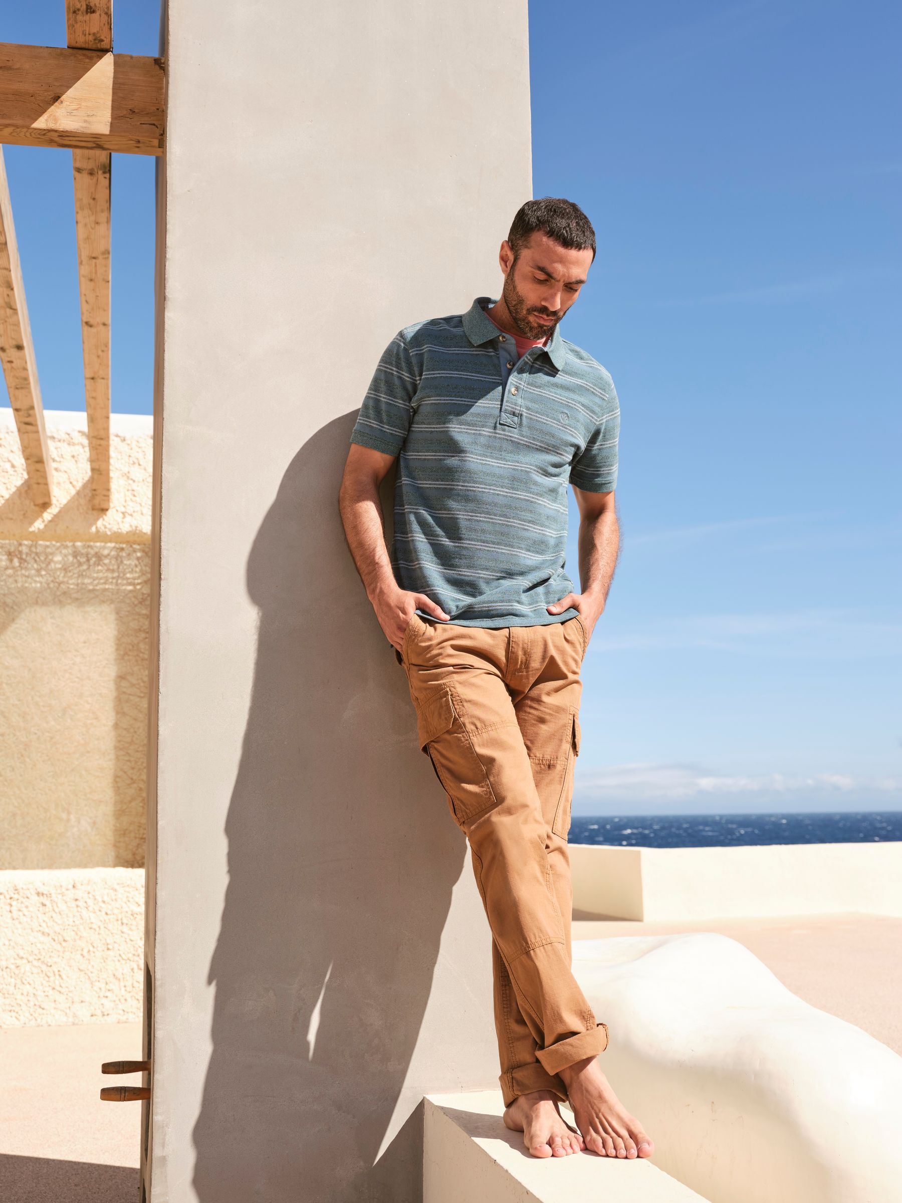 Blue Stripe Pique Polo Shirt - Image 2 of 8
