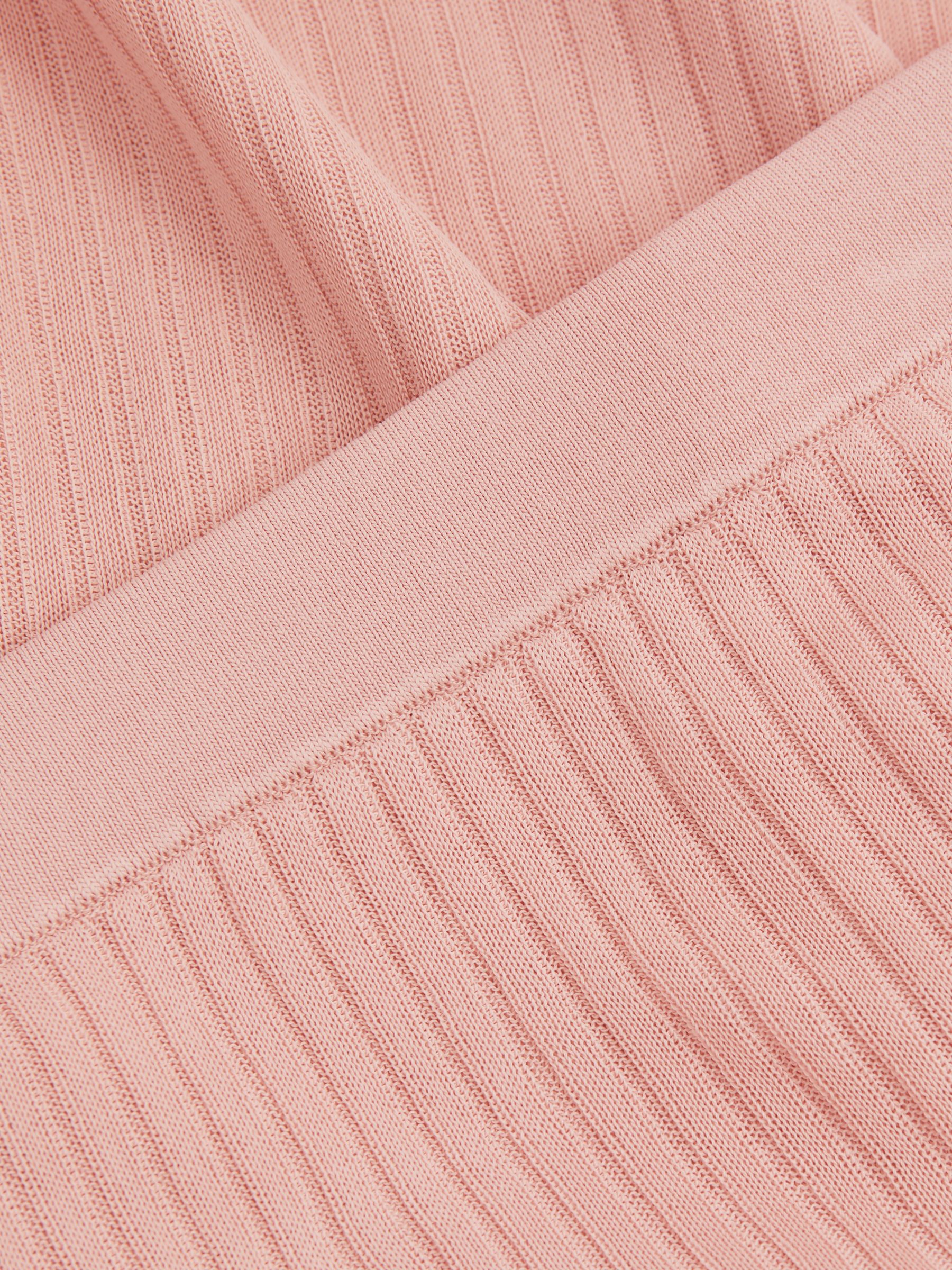 Carrie Pink Anna Quan Sheer Ribbed Knitted Midi Skirt - Image 6 of 6