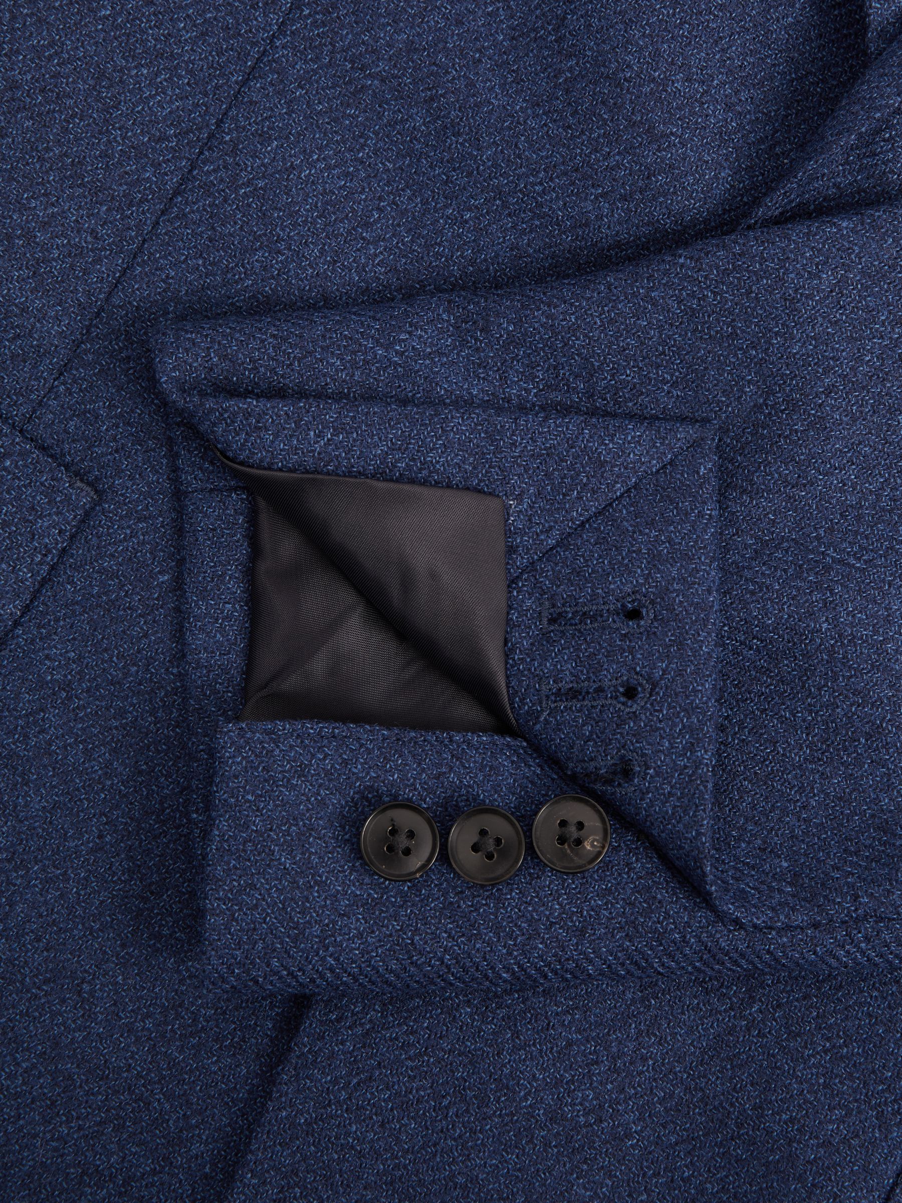 Single Breasted Wool-Silk Blazer Slim Fit in Bright Indigo Melange - Image 7 of 7