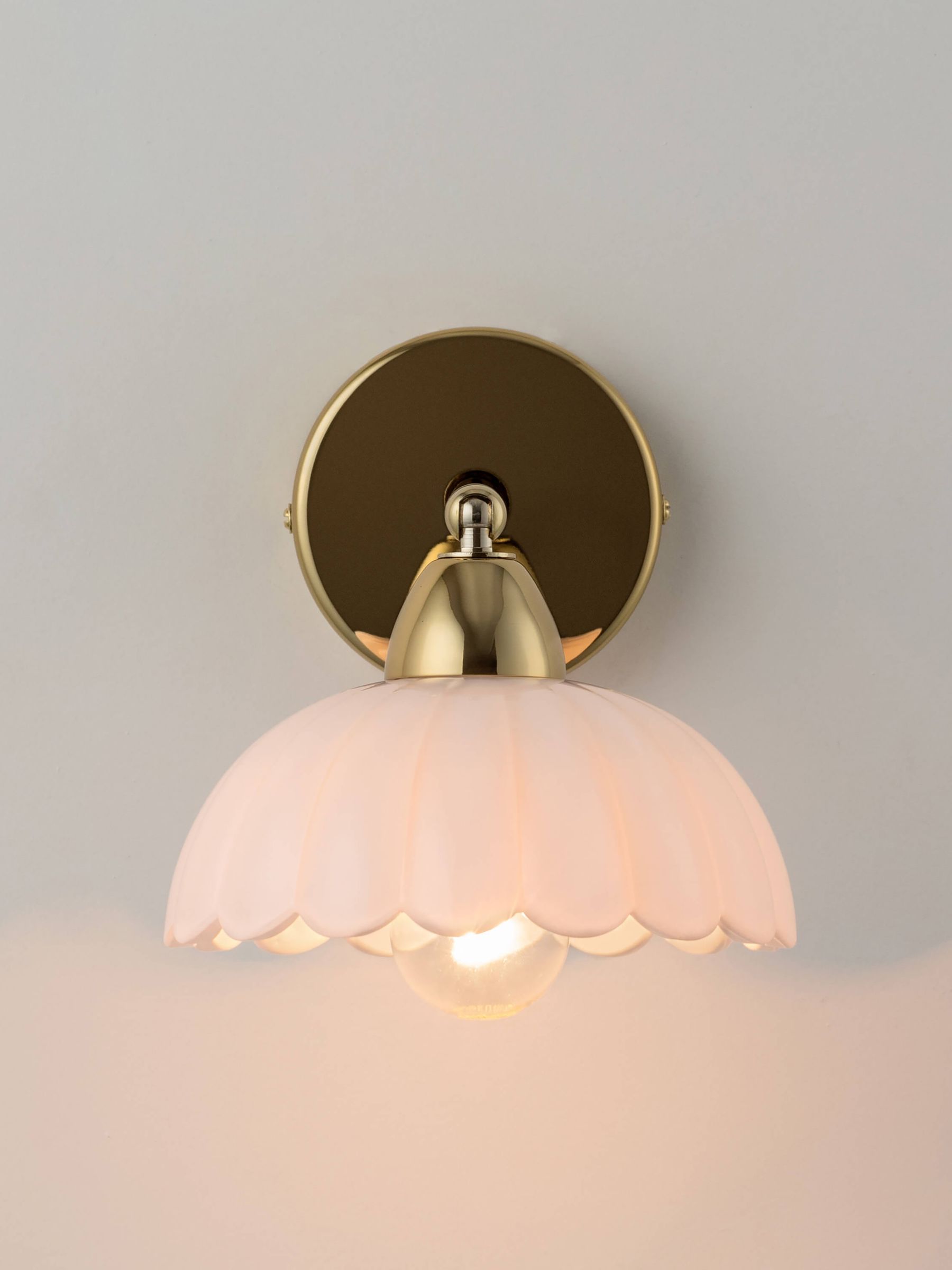 Houseof. White And Brass Flower Sconce Wall Light - Image 5 of 6