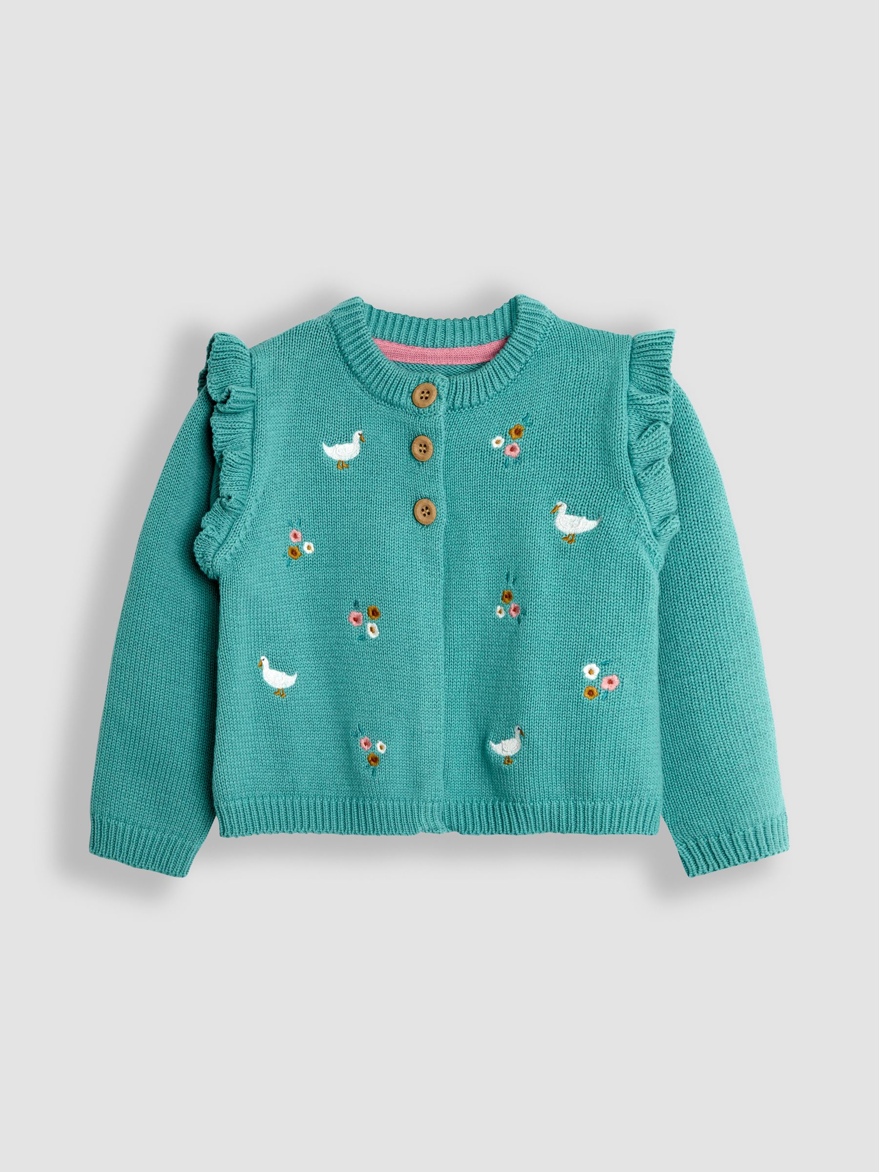Duck Egg Embroidered Pretty Cardigan - Image 3 of 5