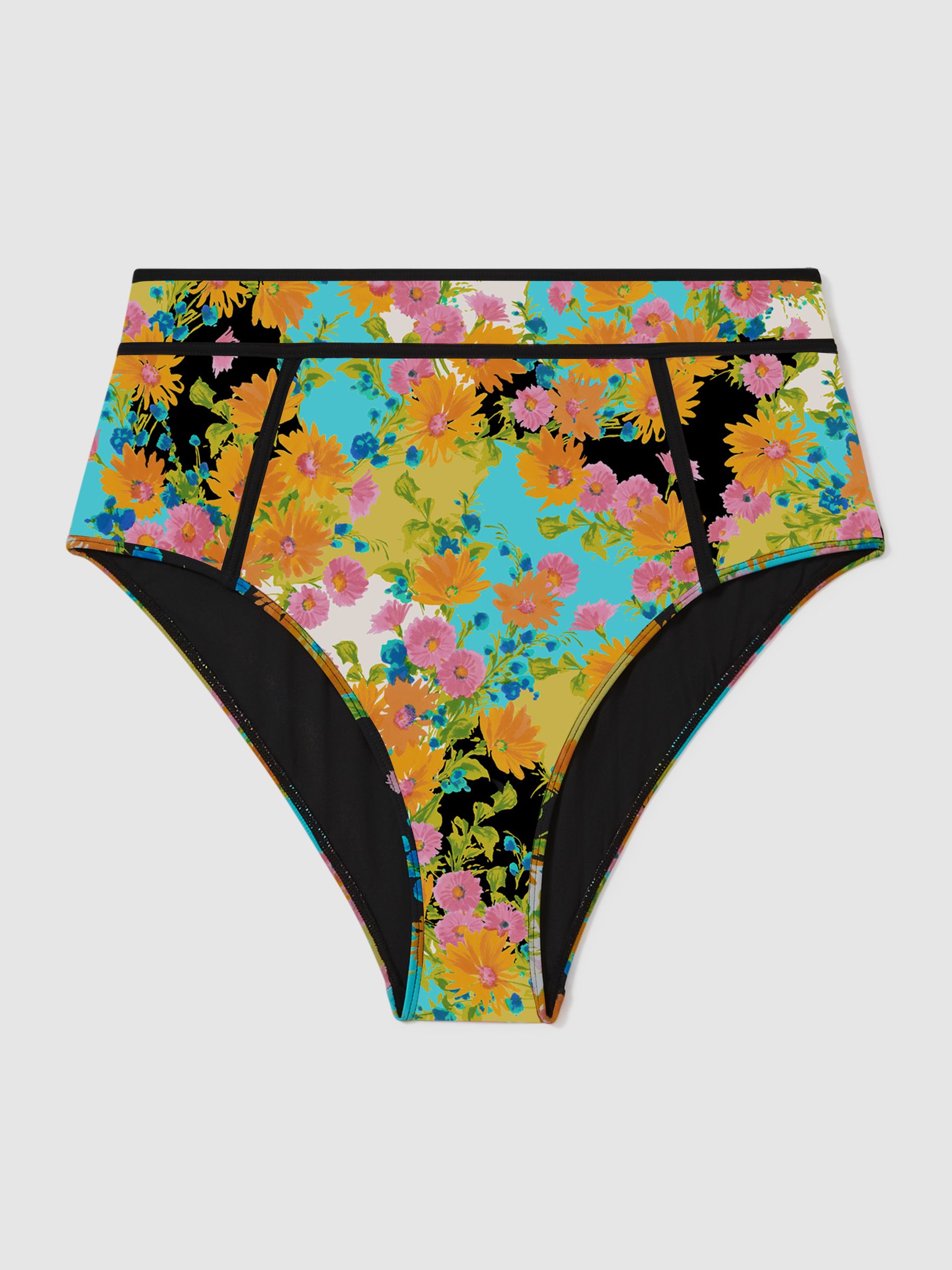 Florere Printed High Rise Bikini Bottoms in Multi - Image 2 of 4