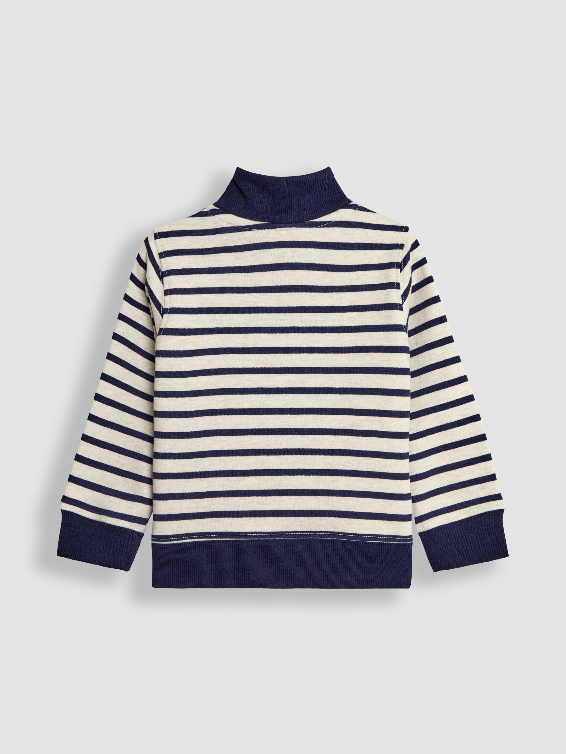 Navy Blue Stripe Classic Car Appliqué Half Zip Sweatshirt - Image 2 of 3
