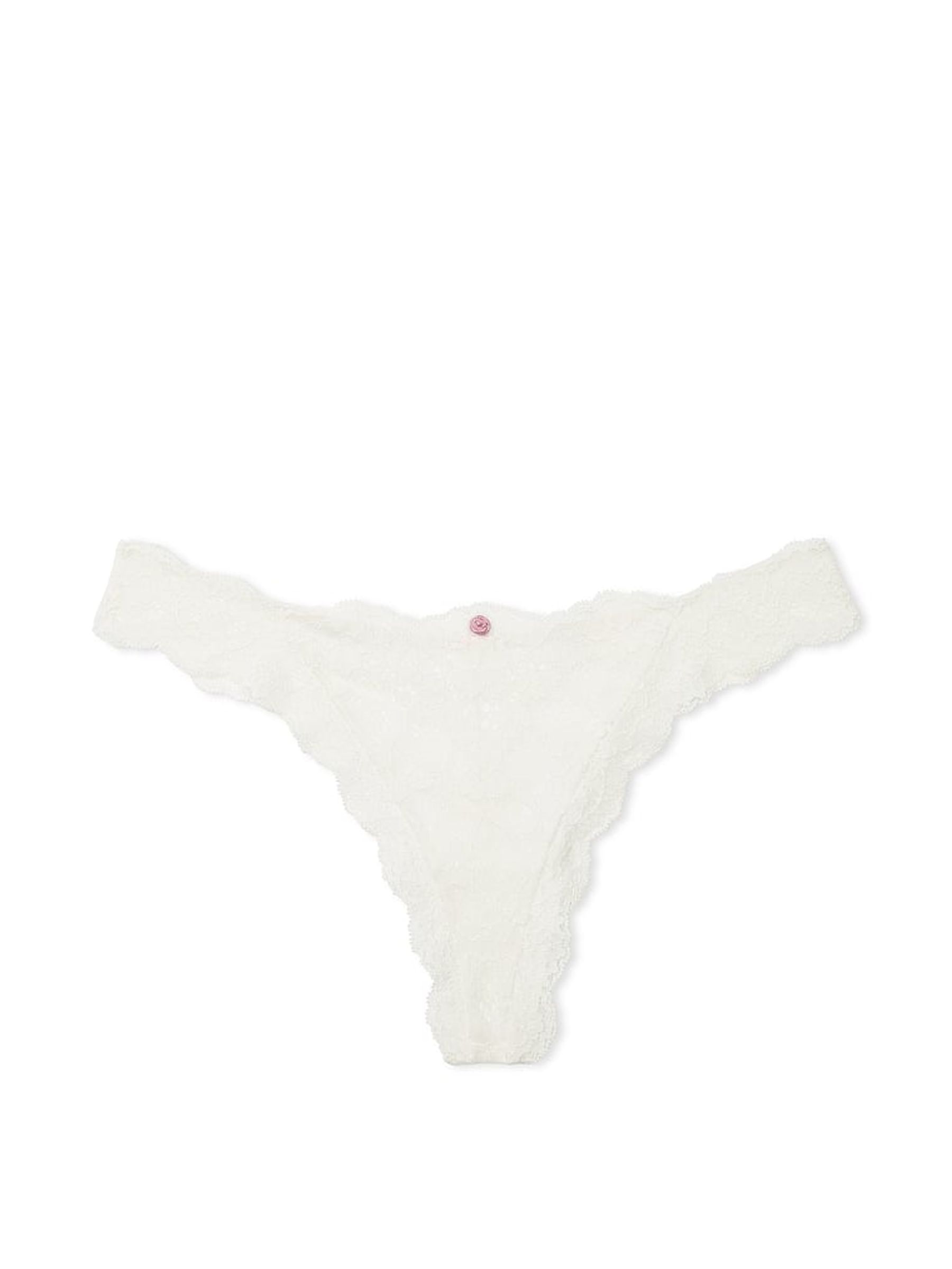 Coconut White Thong Lace Knickers - Image 3 of 3
