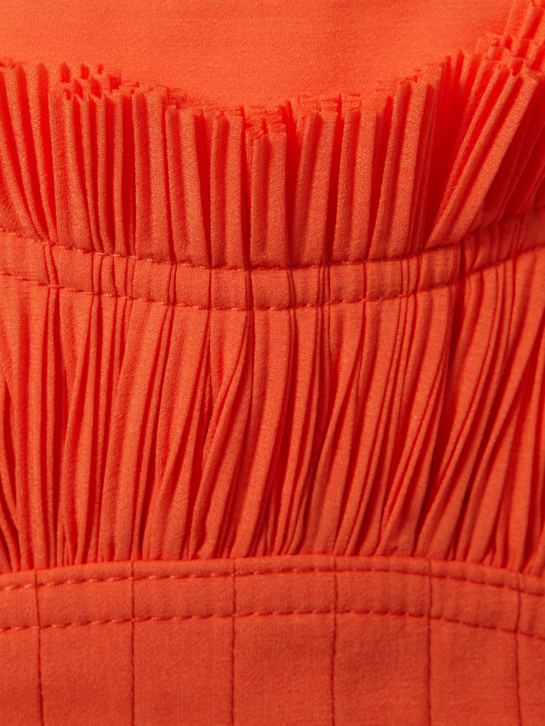 Acler Fitted Pleated Mini Dress in Orange - Image 2 of 5