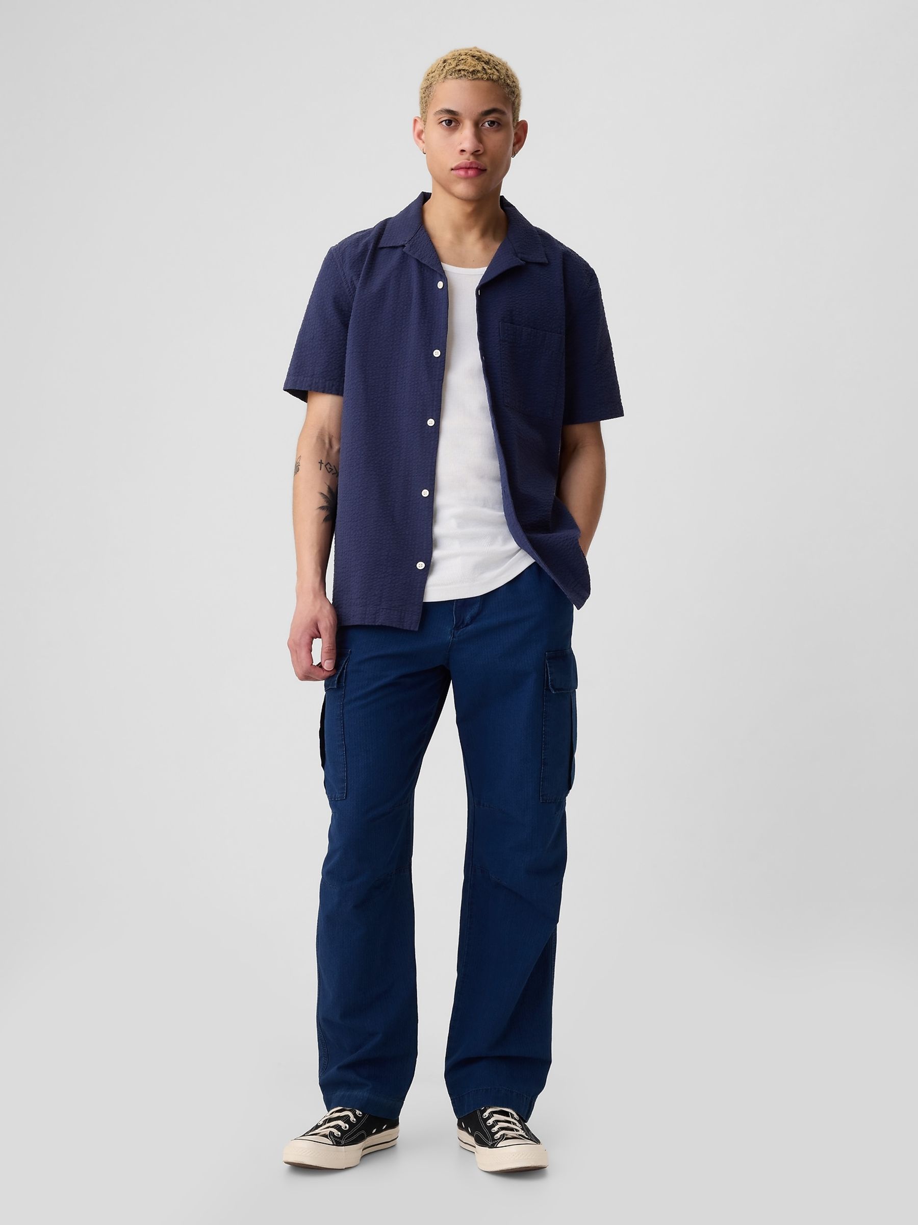 Blue Cargo Trousers - Image 3 of 5