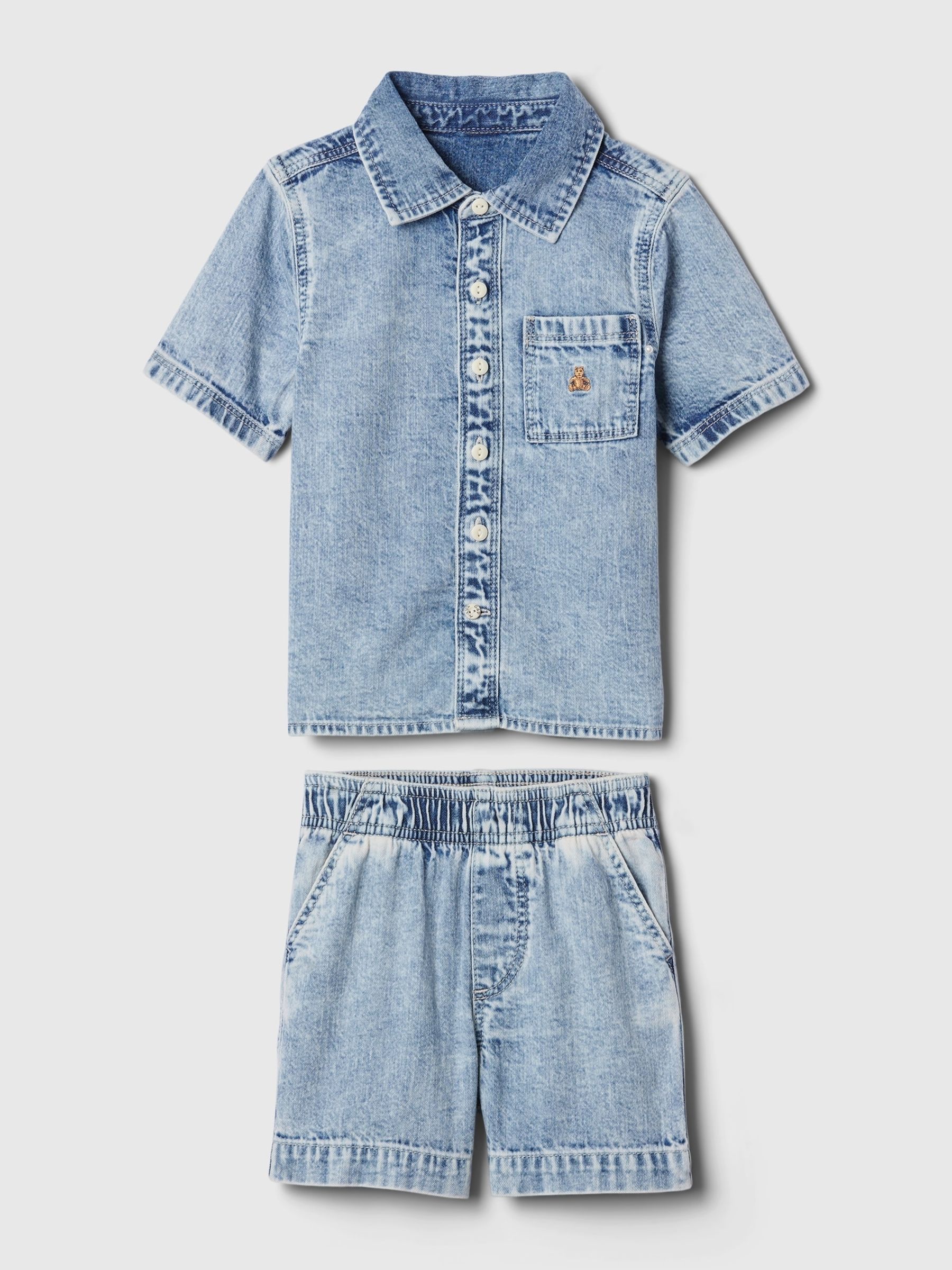 Blue Brannan Bear Denim Shirt & Shorts Set (6mths-5yrs) - Image 1 of 4