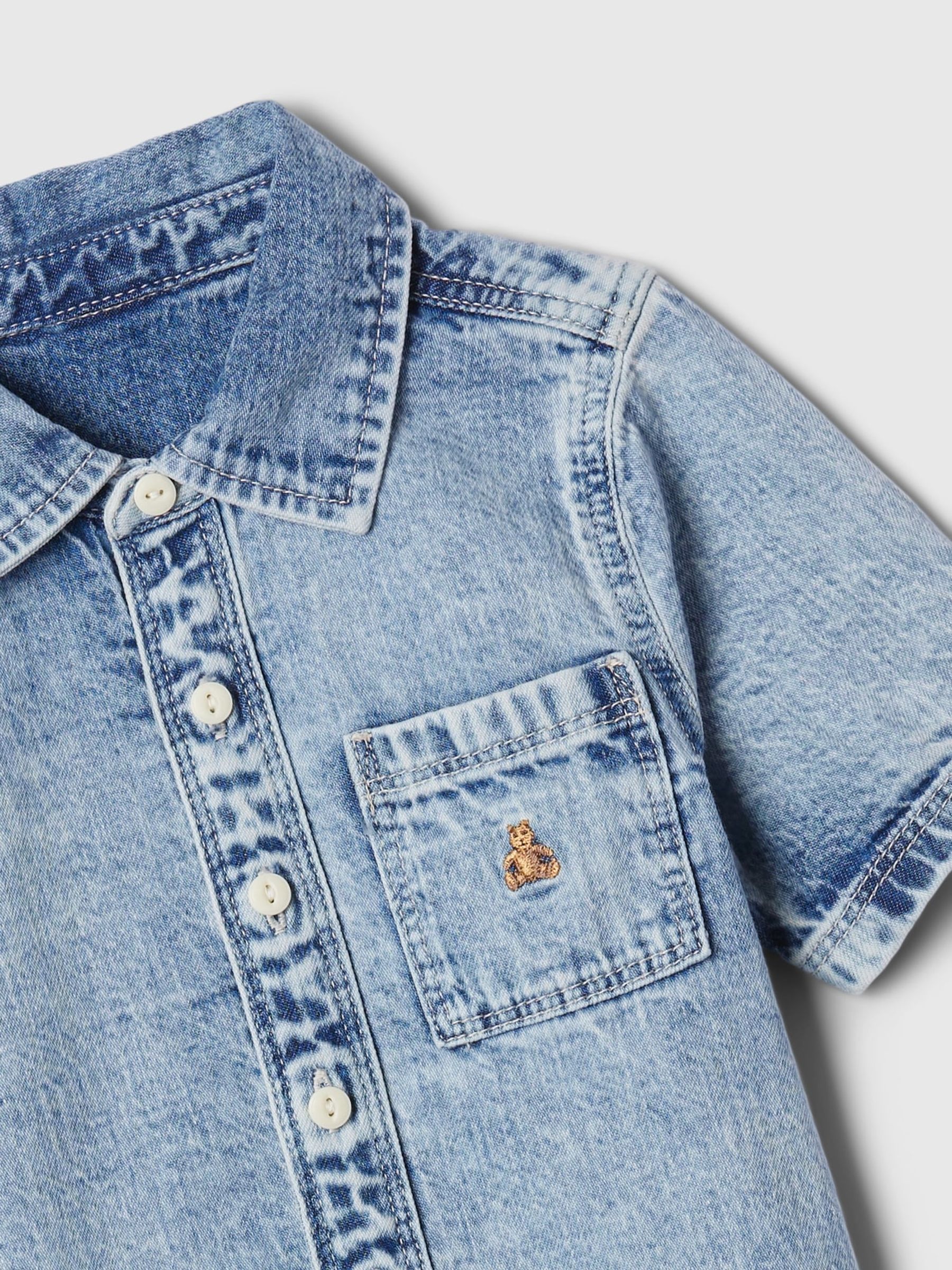 Blue Brannan Bear Denim Shirt & Shorts Set (6mths-5yrs) - Image 3 of 4