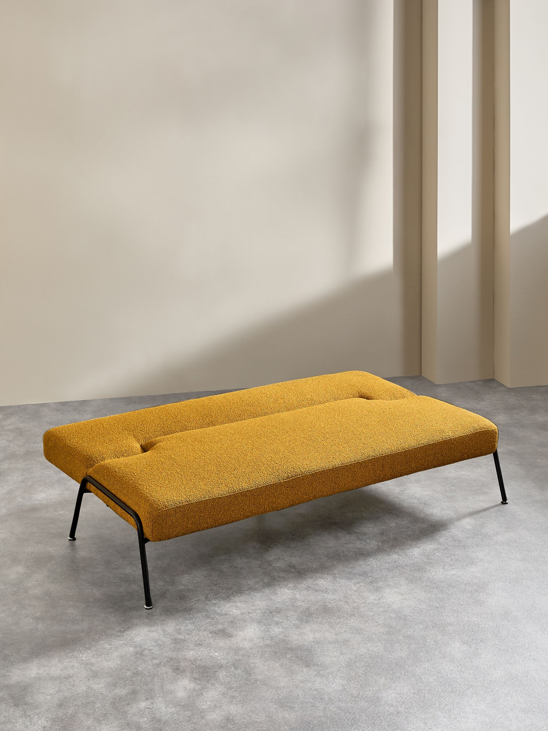 Knox 2 Seater Sofa Bed in Ochre Yellow Pax Boucle - Image 5 of 7