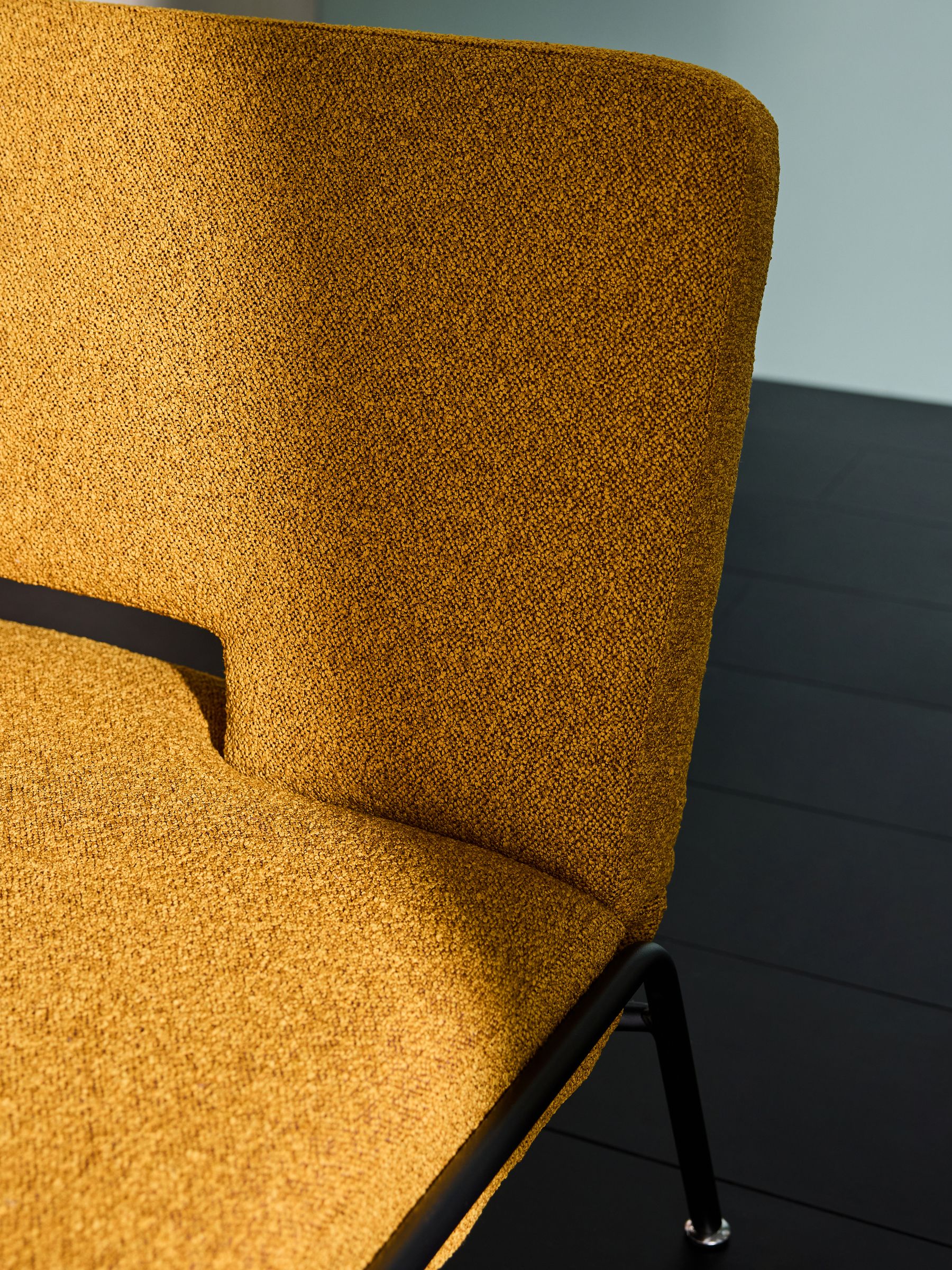 Knox 2 Seater Sofa Bed in Ochre Yellow Pax Boucle - Image 7 of 7