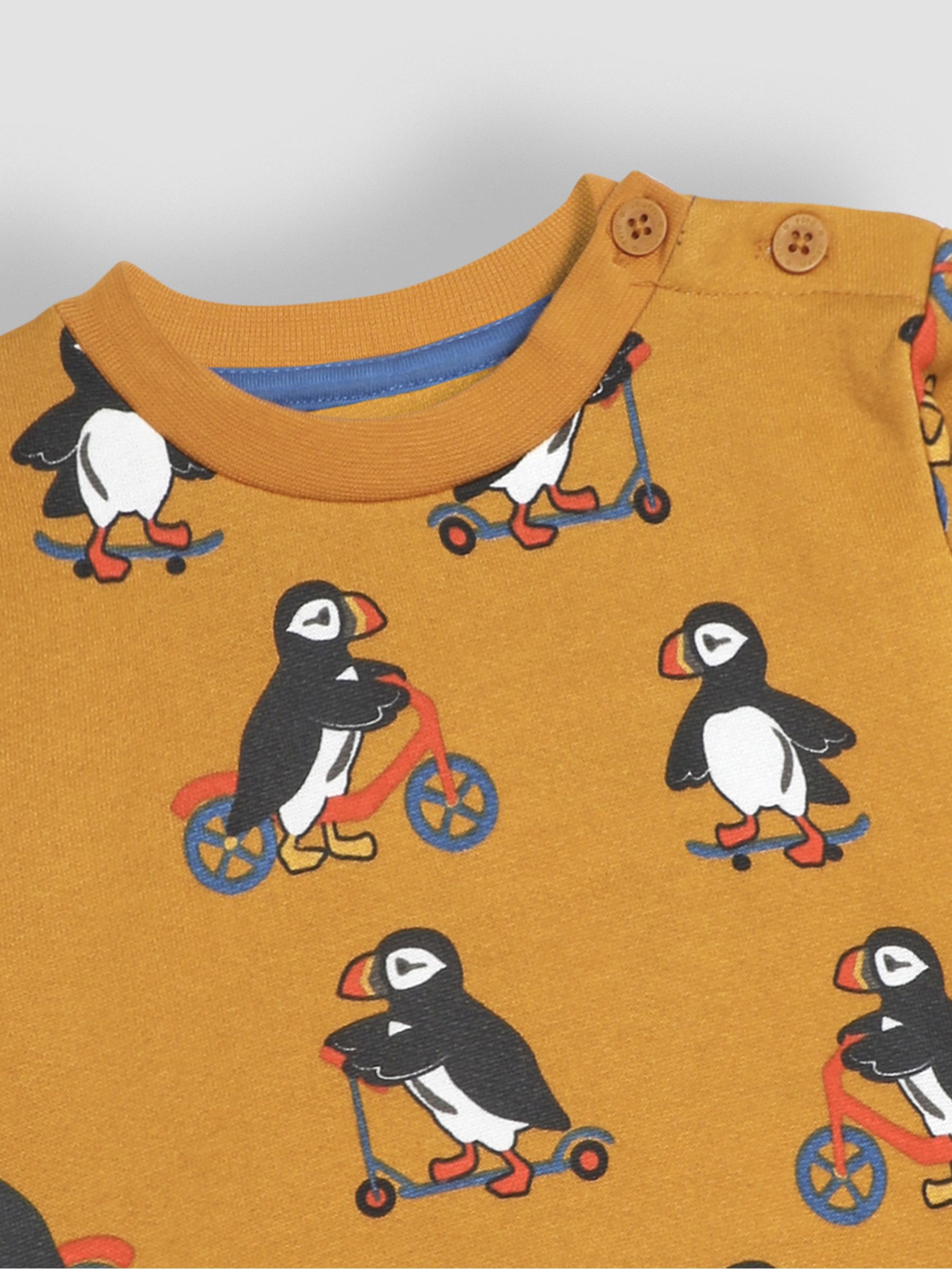 Mustard Yellow Puffin Construction Vehicle Print Sweatshirt - Image 3 of 3