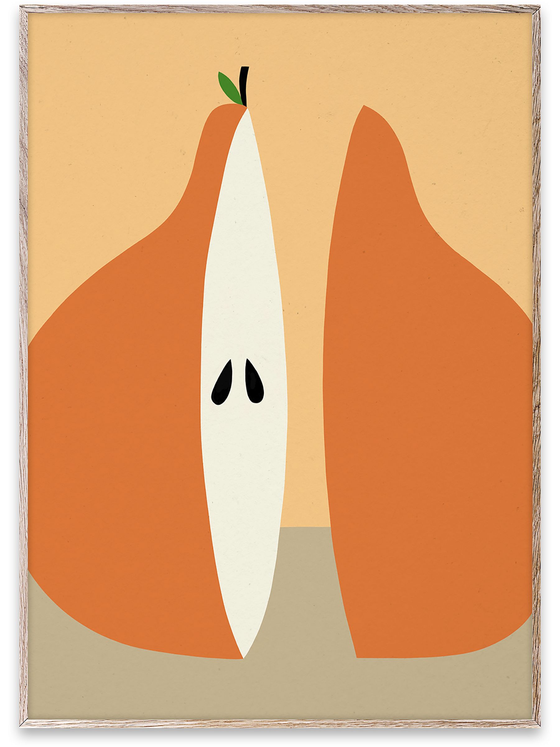 Paper Collective Orange Poire (The Pear) Framed Wall Art Print in Natural Oak Frame - Image 2 of 4