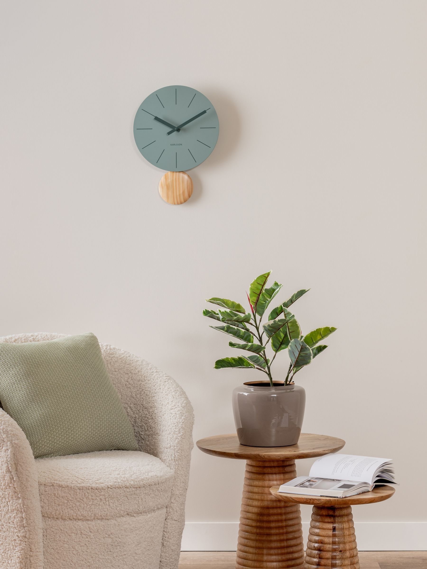 Karlsson Jungle Green Arlo Pendulum Wall Clock - Image 4 of 4