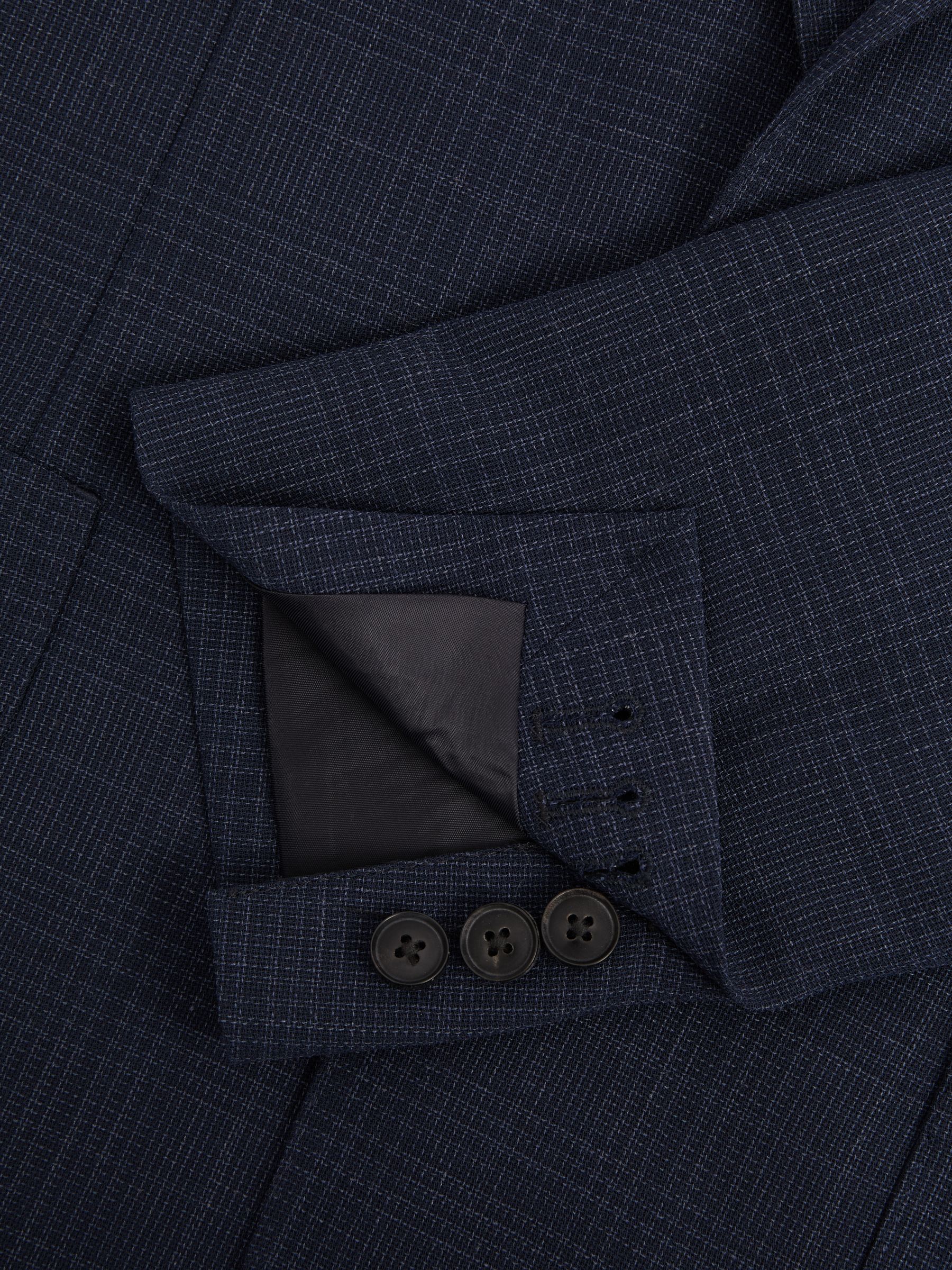 Charles Navy Checked Single Breasted Blazer - Image 7 of 7