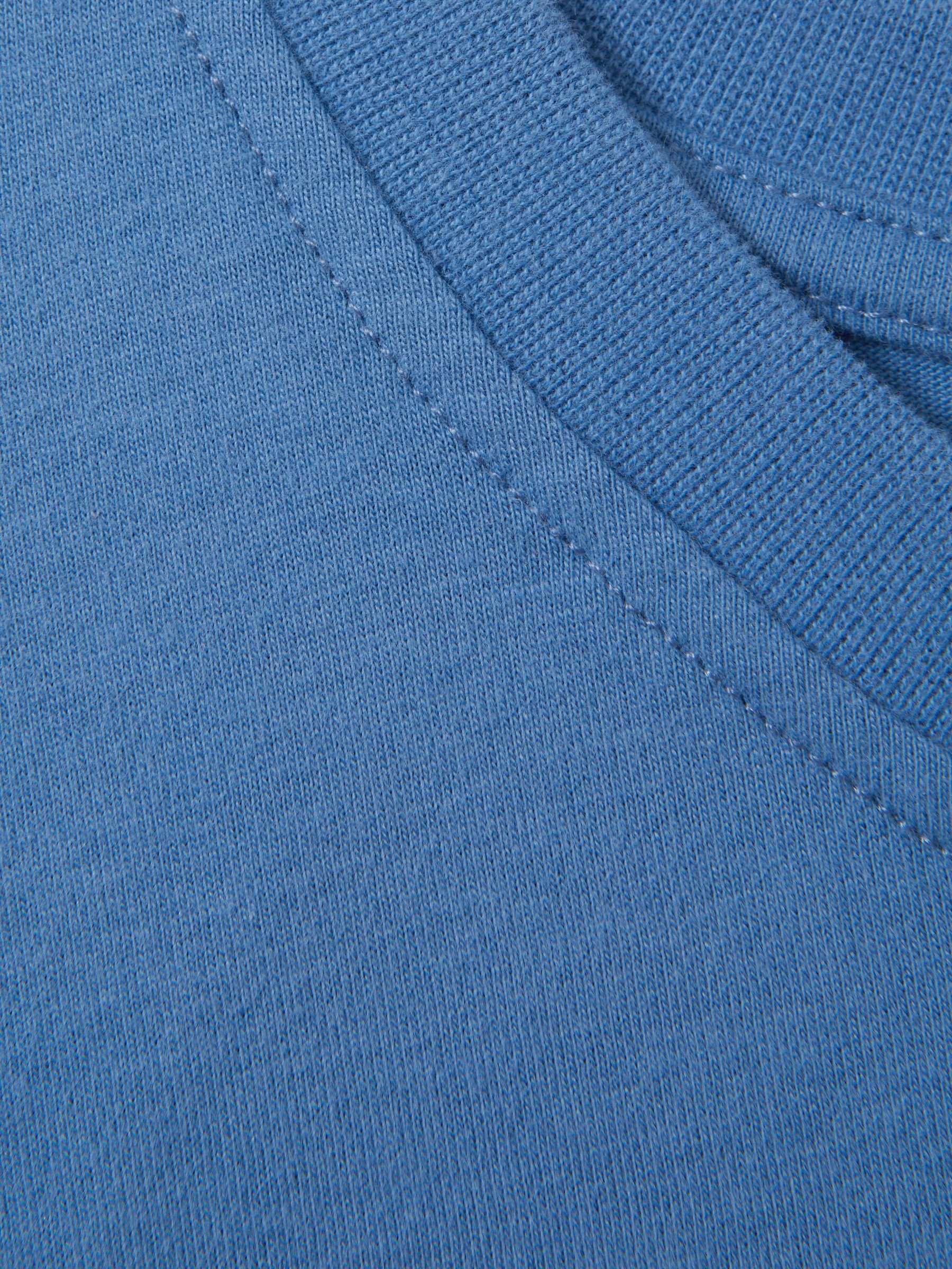 Cotton Crew Neck T-Shirt in Blue - Image 5 of 5