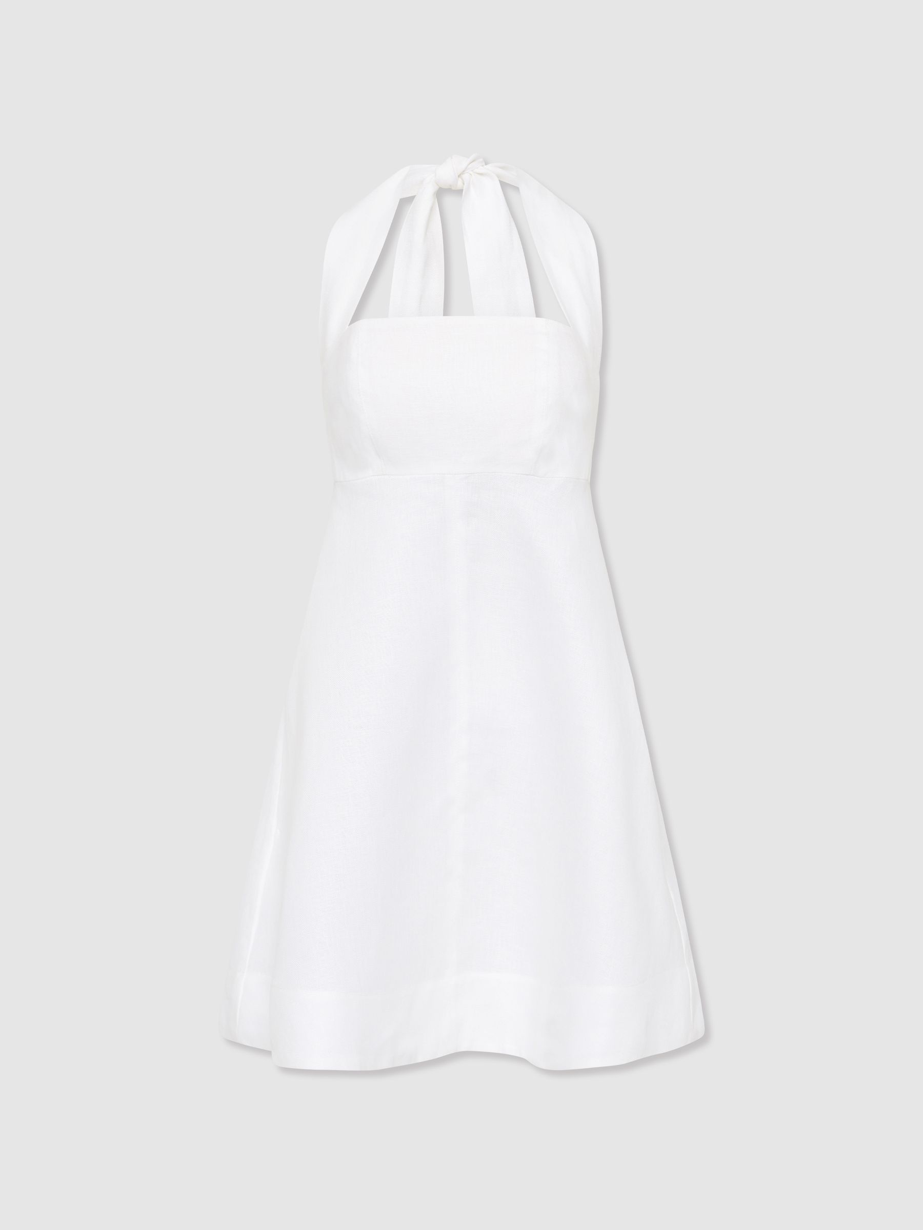 Bondi Born Messina Linen Mini Dress in White - Image 1 of 5