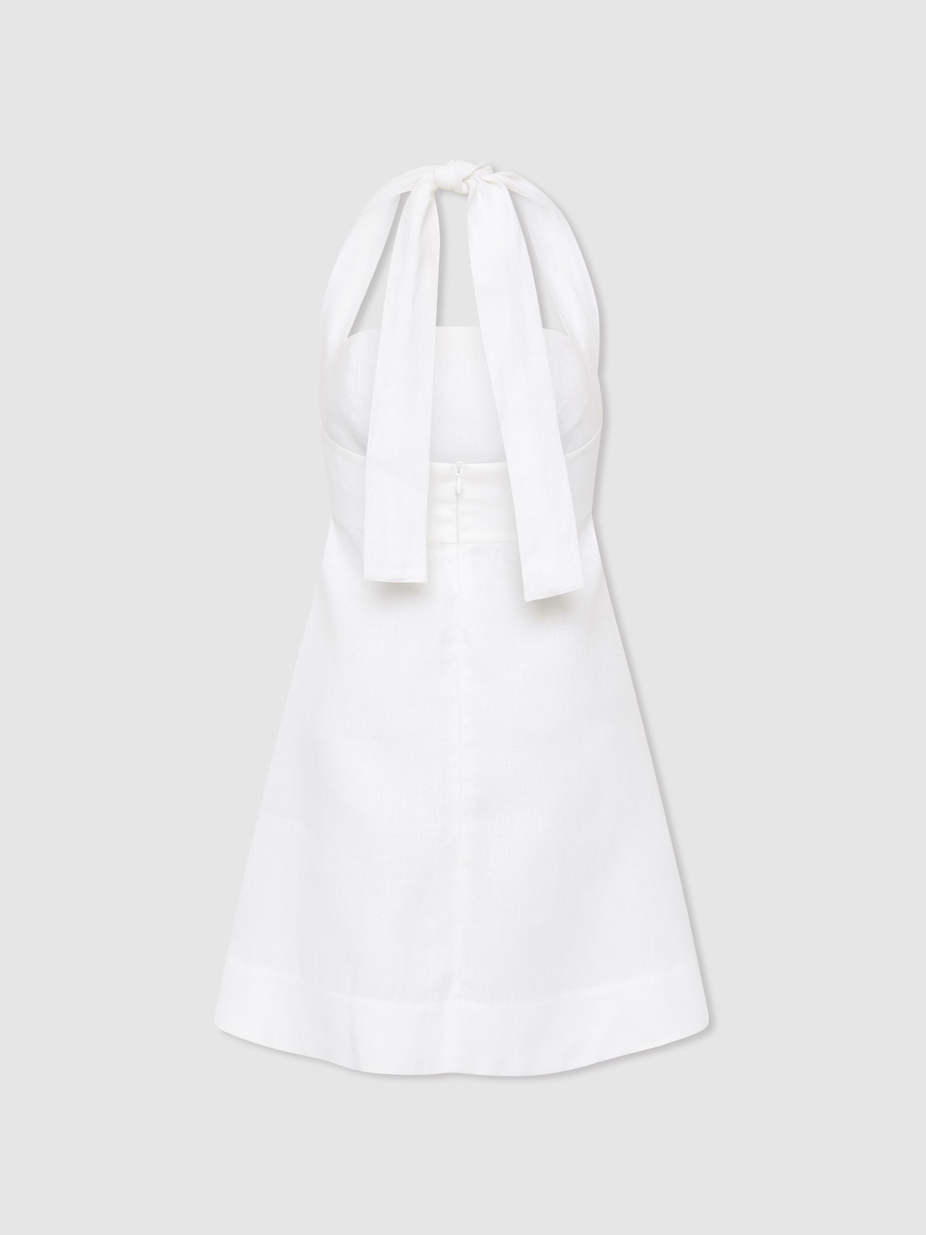 Bondi Born Messina Linen Mini Dress in White - Image 2 of 5