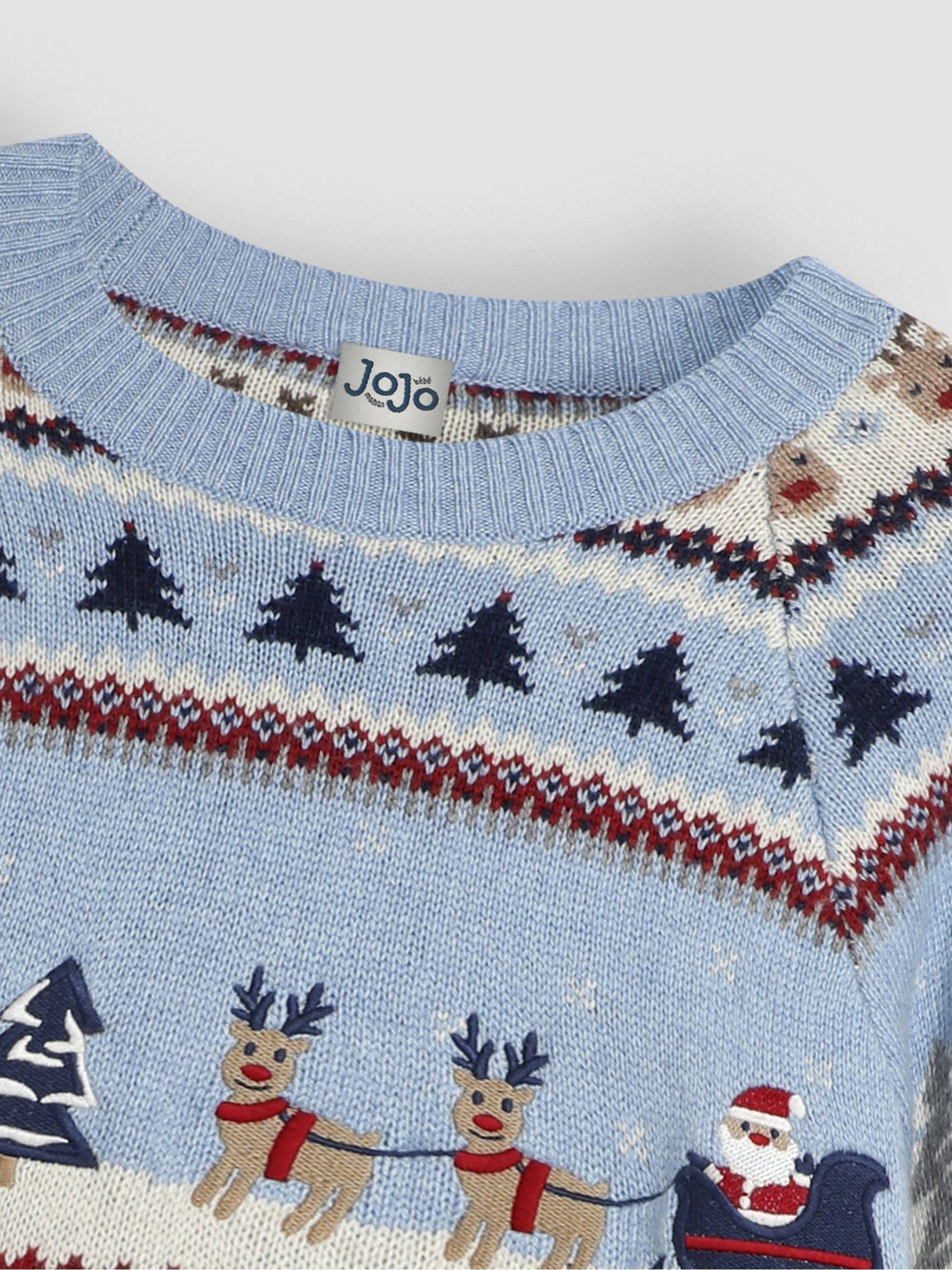 Blue Mens Christmas Scene Fair Isle Pattern Jumper - Image 3 of 3