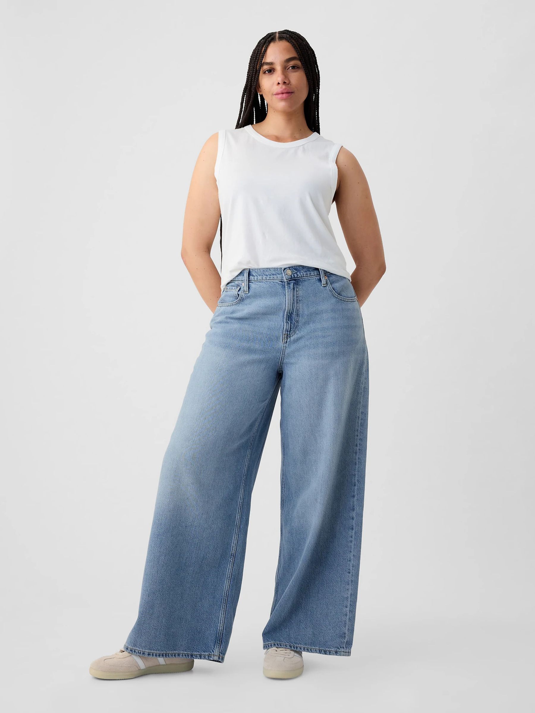 Light Blue Mid Rise UltraSoft Baggy Jeans - Image 1 of 1