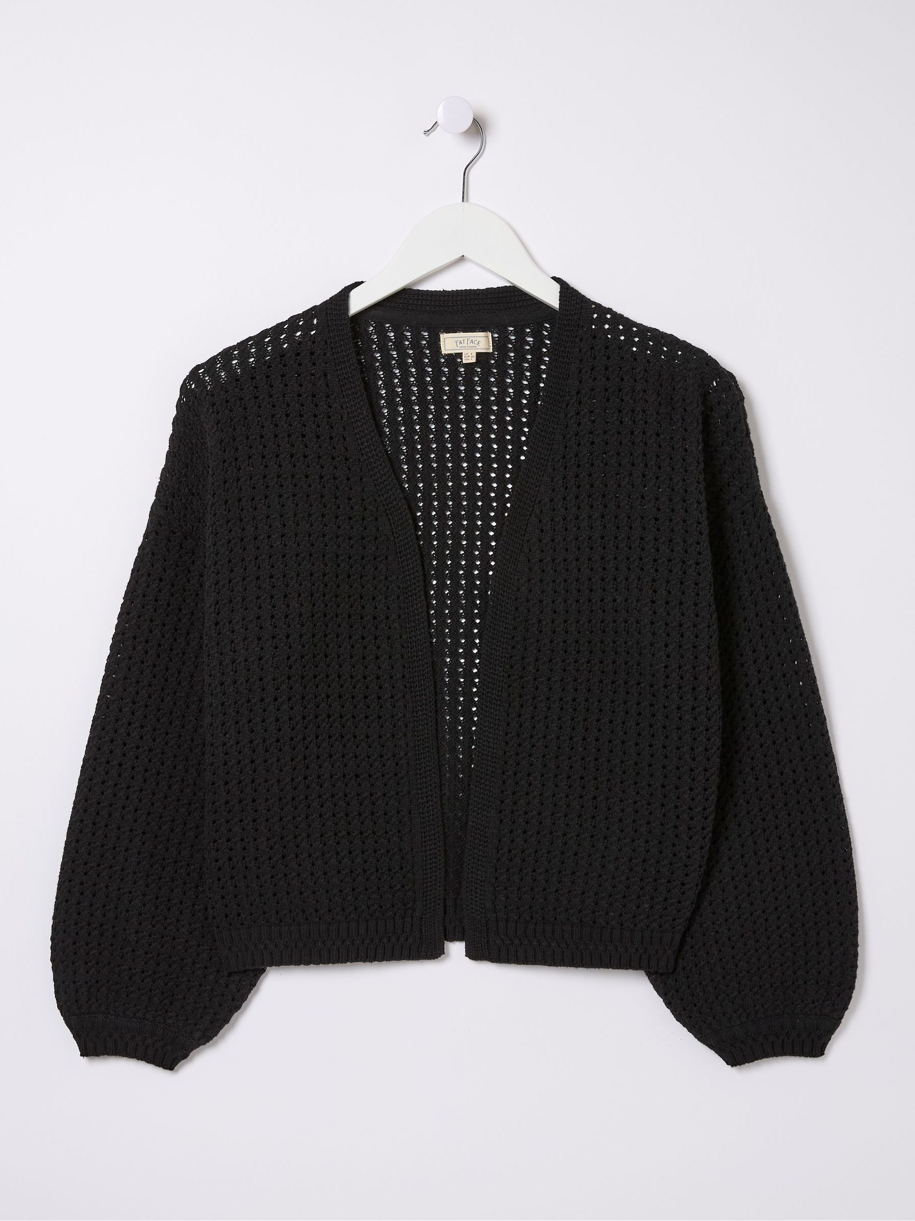 Anna Black Open Stitch Cardigan - Image 8 of 8