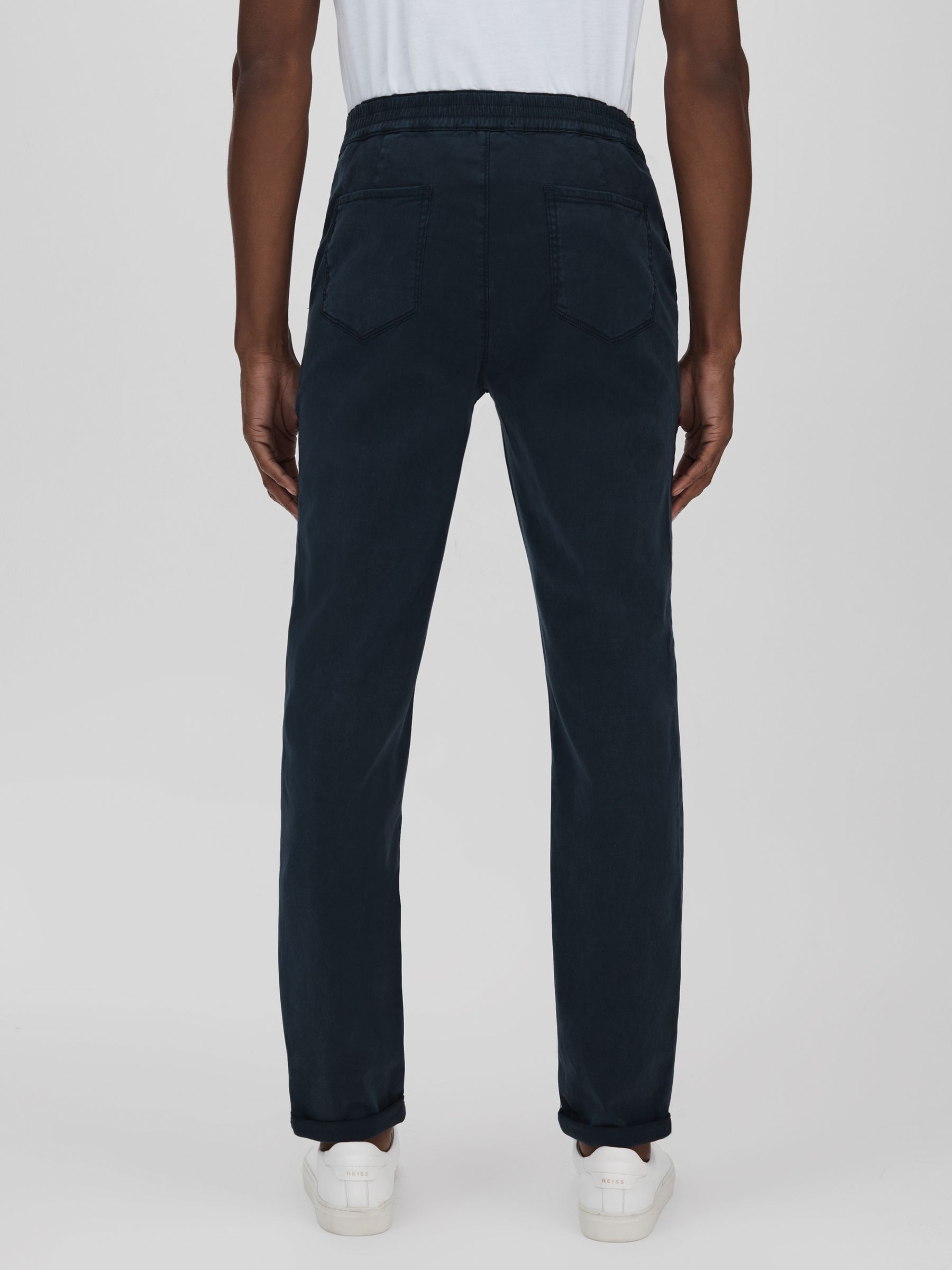 Paige Brushed Drawstring Trousers in Vintage Deep Anchor - Image 2 of 4