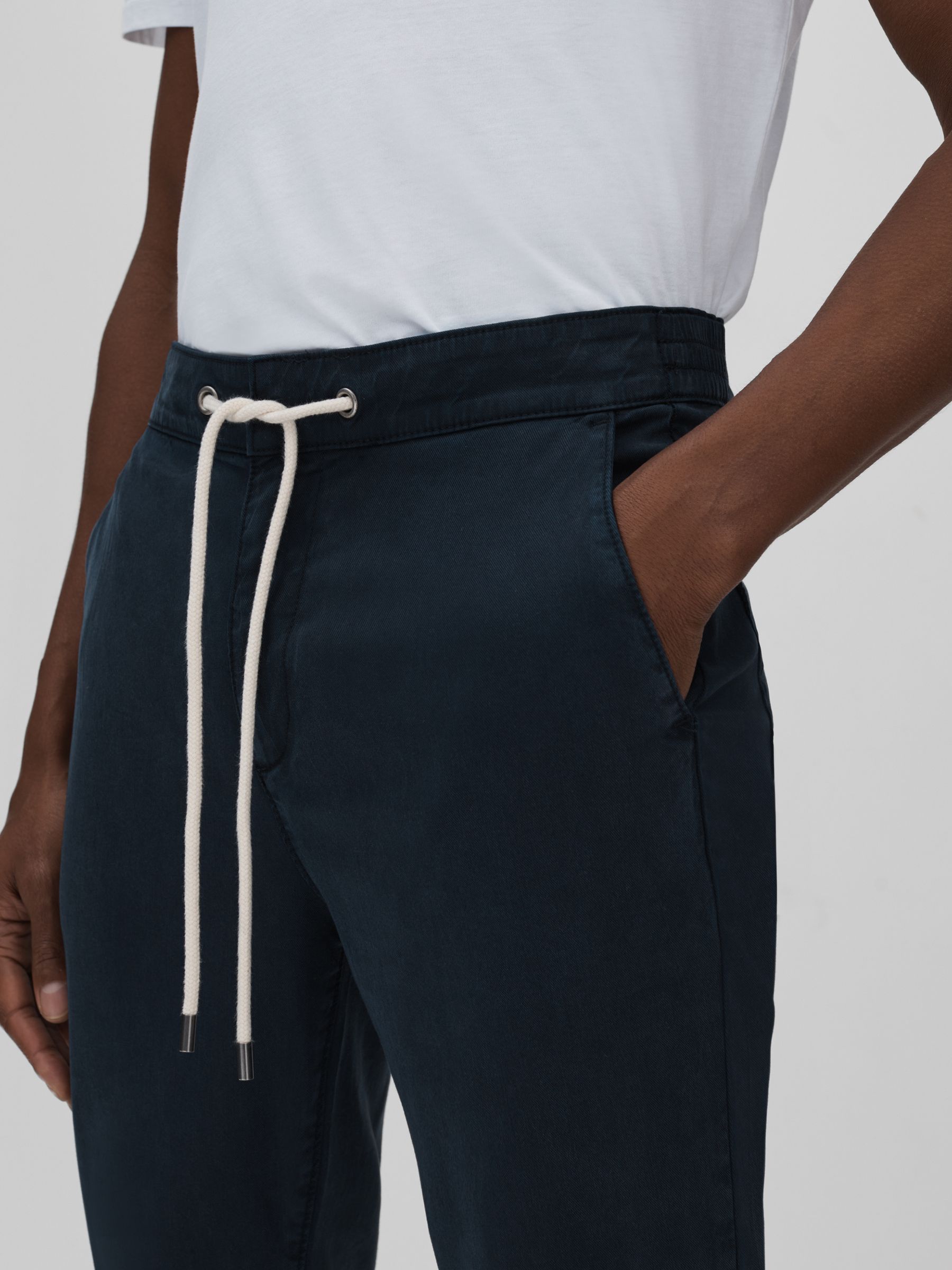 Paige Brushed Drawstring Trousers in Vintage Deep Anchor - Image 3 of 4