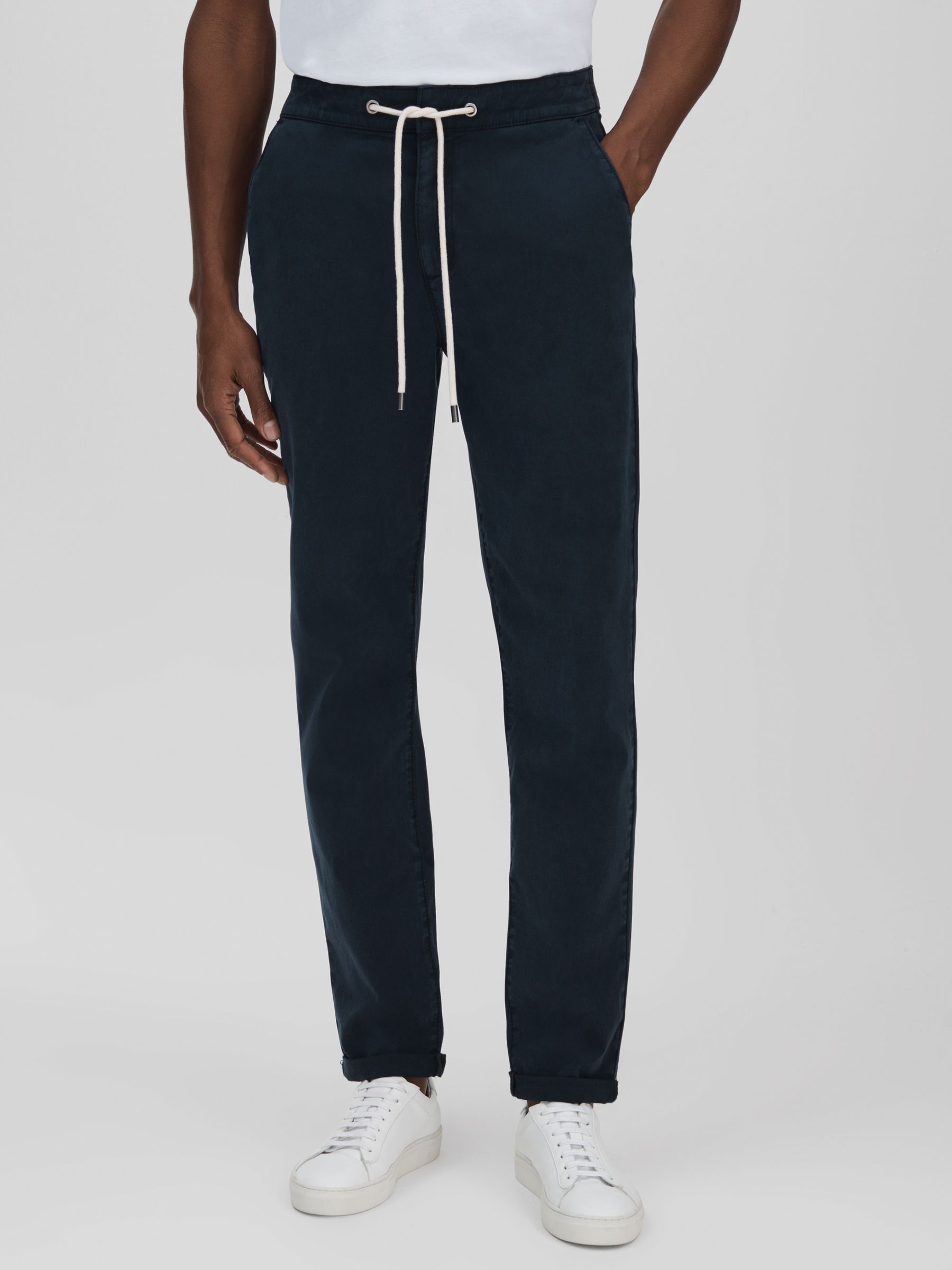 Paige Brushed Drawstring Trousers in Vintage Deep Anchor - Image 6 of 7