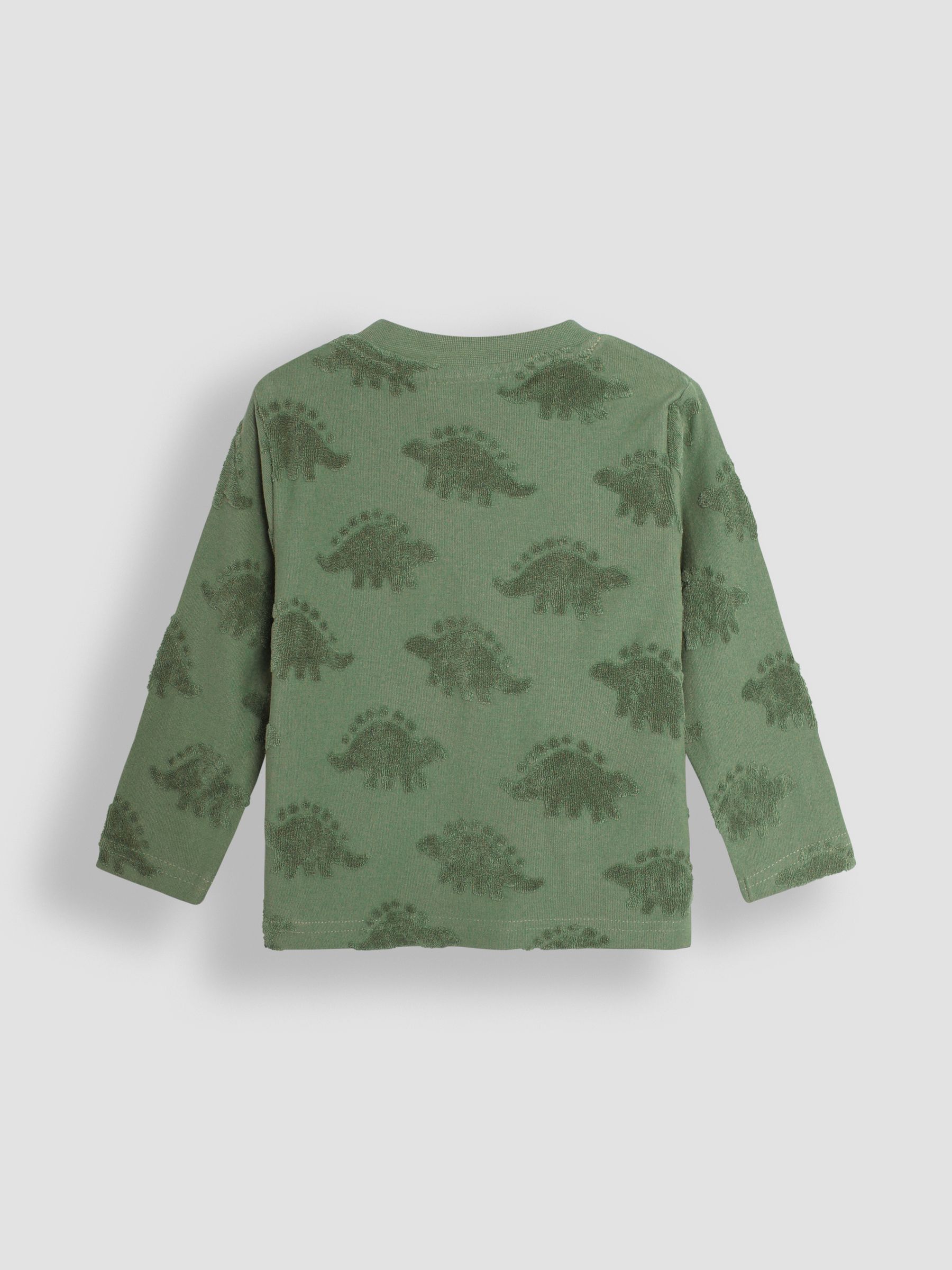 Khaki Green Stegosaurus Textured Cotton Top - Image 2 of 3