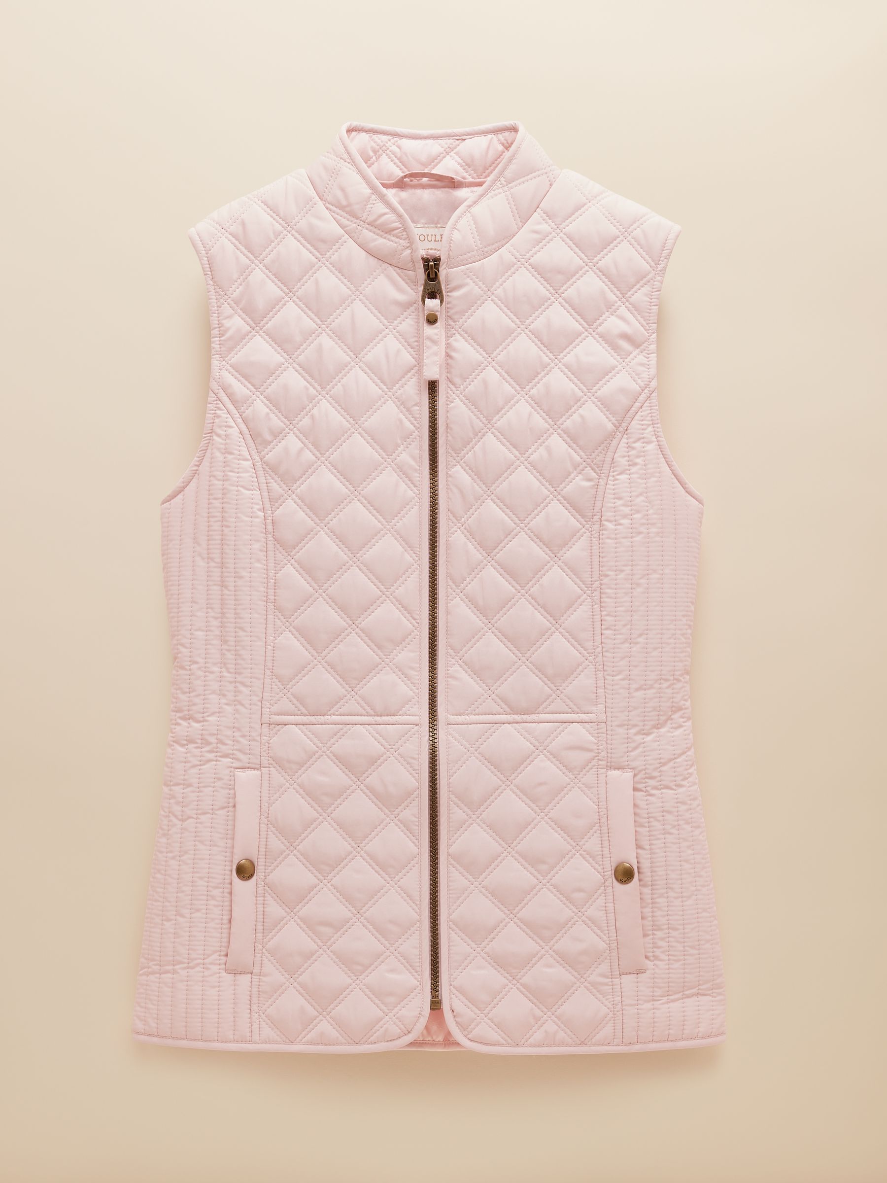 Minx Pink Showerproof Diamond Quilted Gilet | Joules