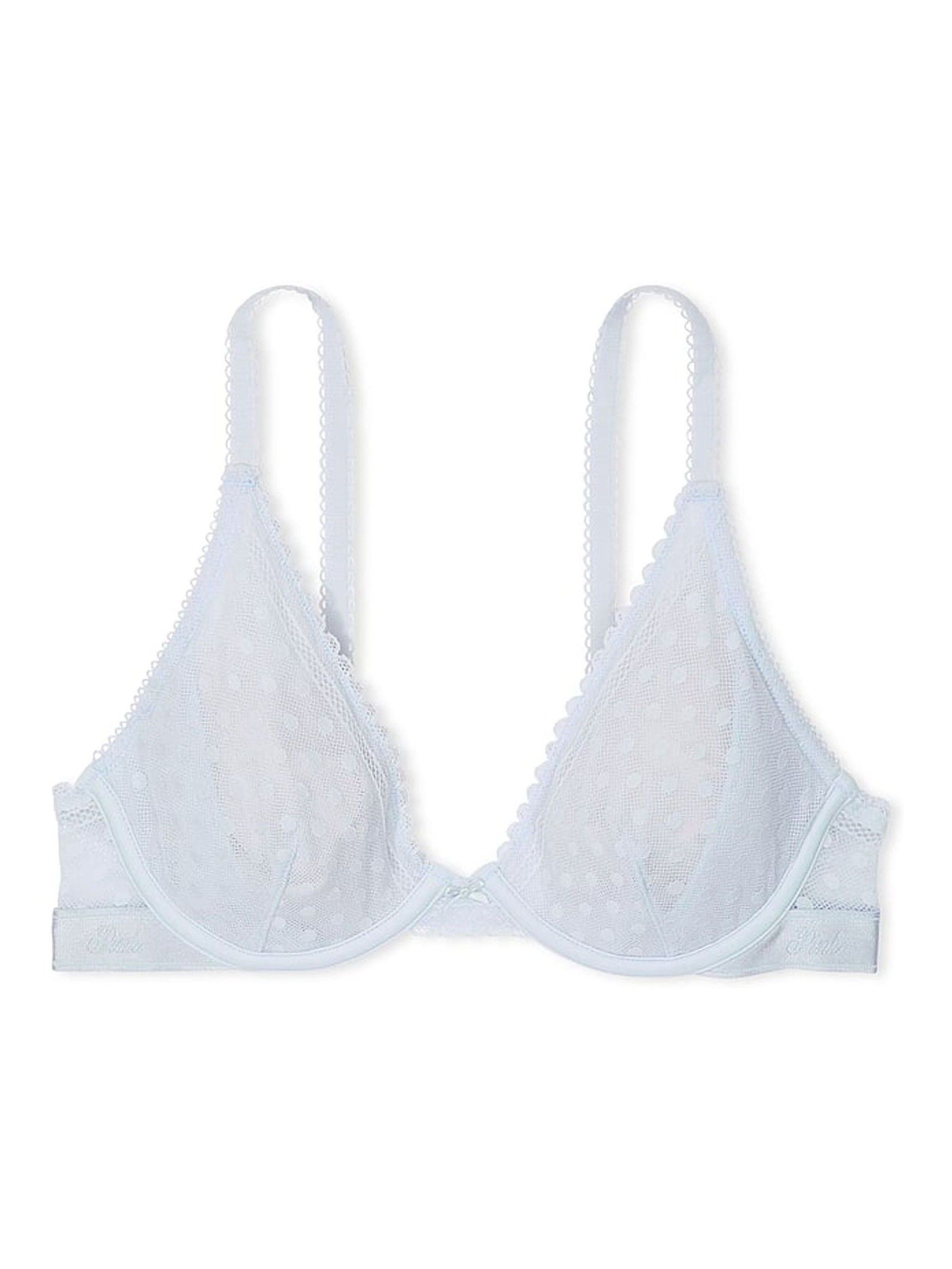 Hydrangea Blue Dainty Dot Plunge Lace Bra - Image 3 of 3