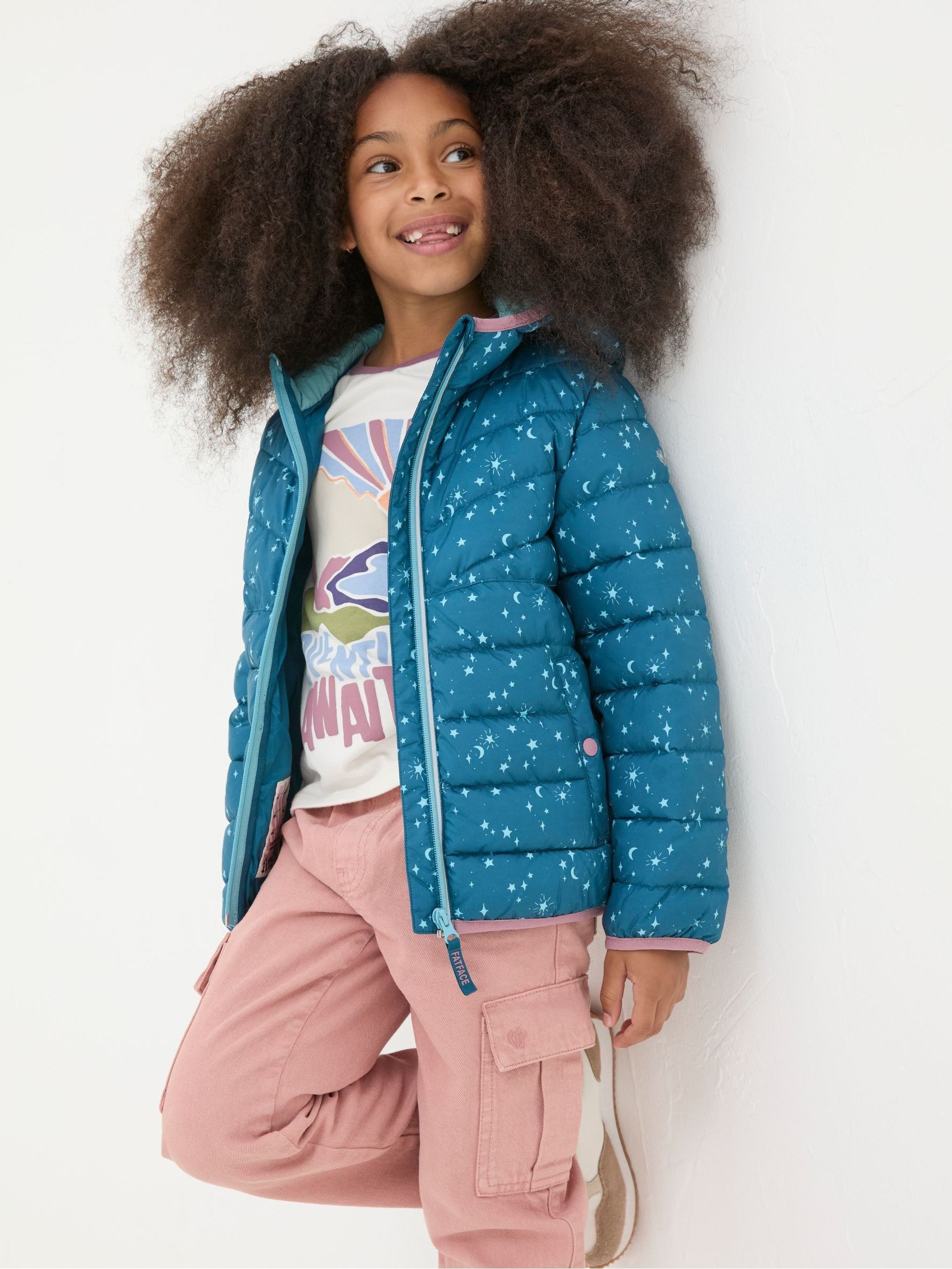 Poppy Dark Teal Blue Padded Jacket - Image 1 of 6