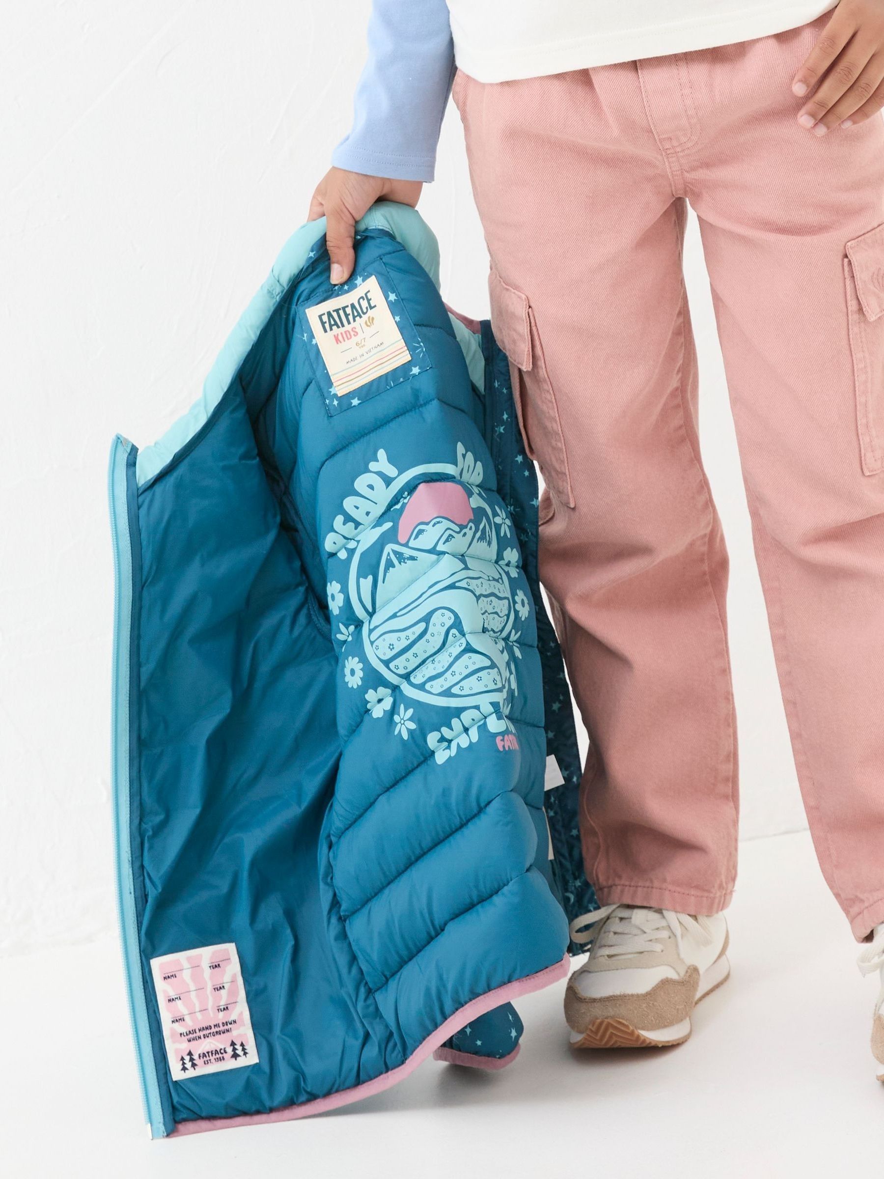 Poppy Dark Teal Blue Padded Jacket - Image 4 of 6