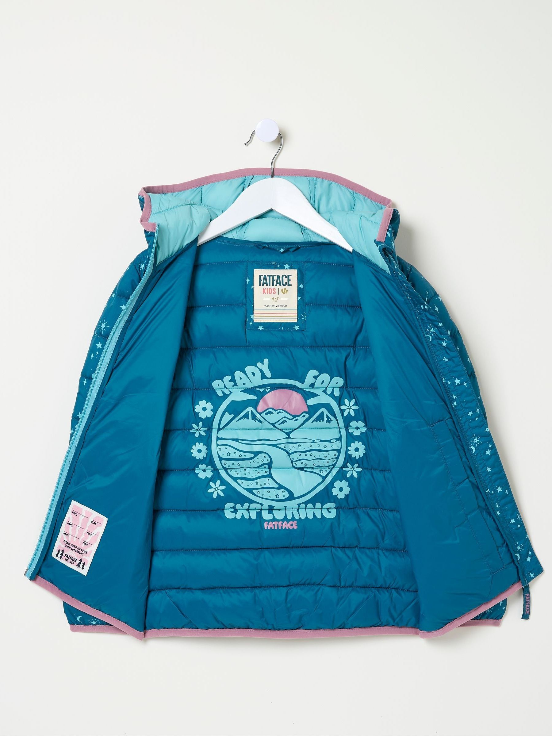 Poppy Dark Teal Blue Padded Jacket - Image 6 of 6