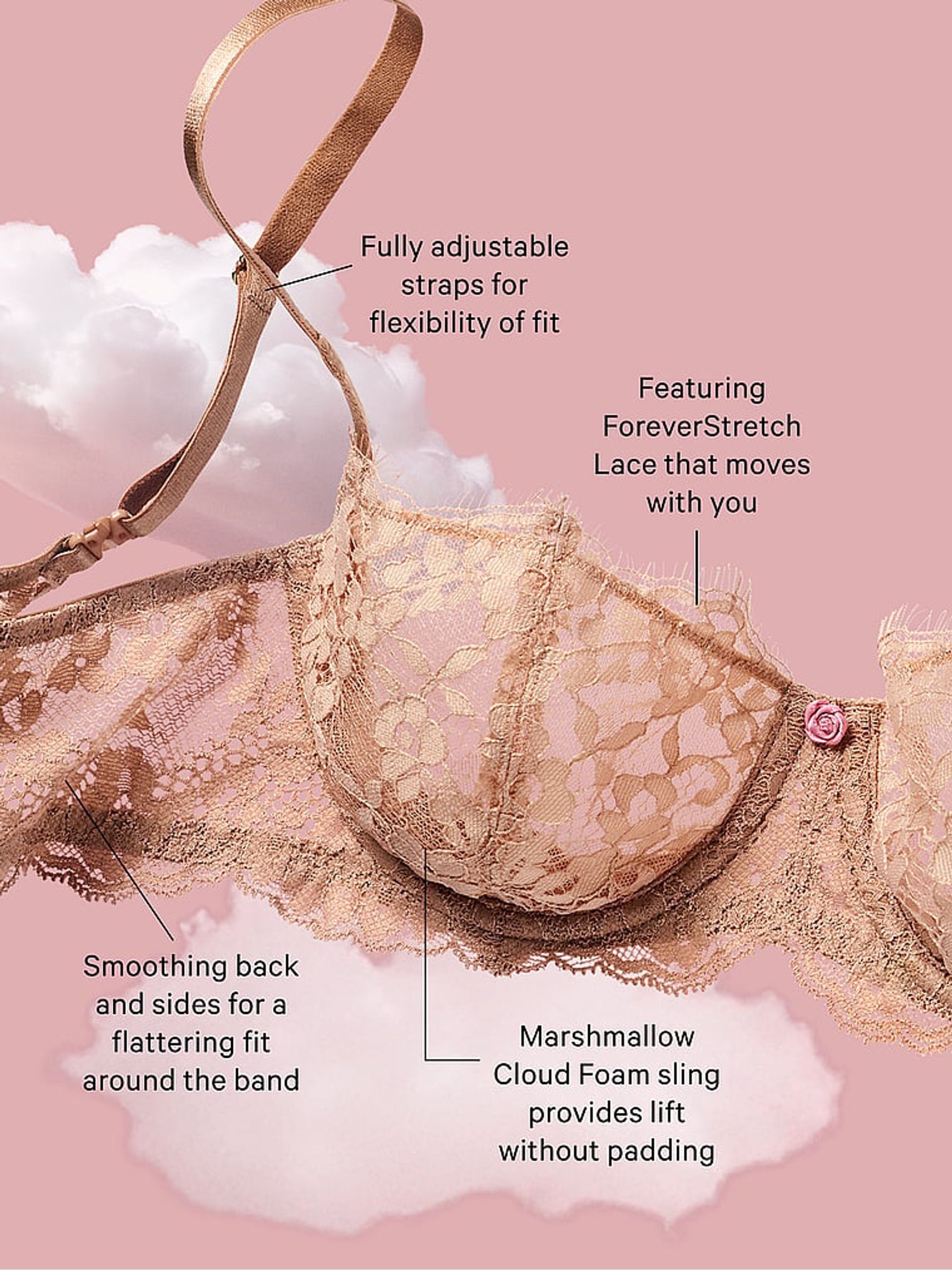 Praline Nude Unlined Balcony Lace Bra - Image 6 of 6