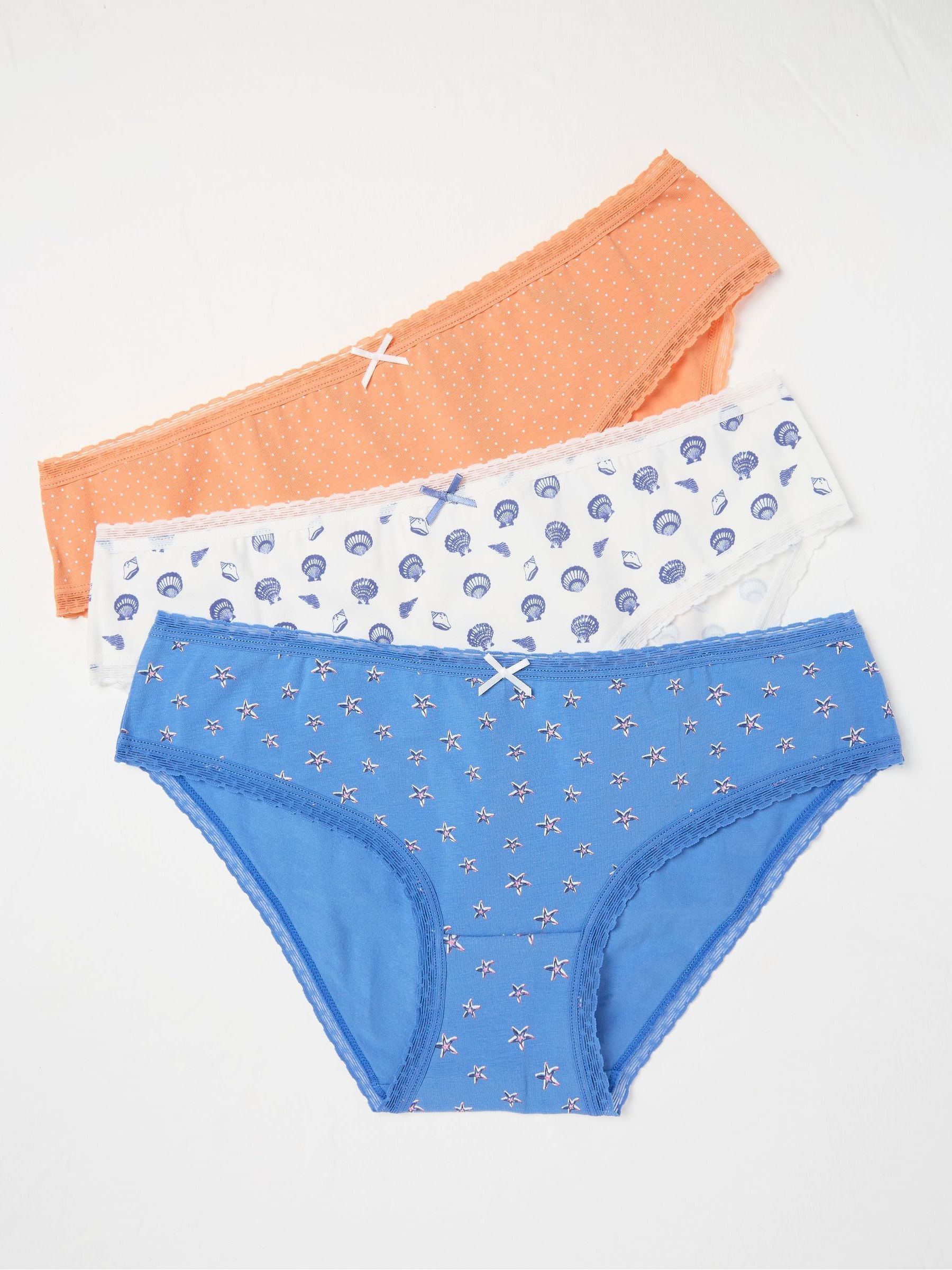 Blue Sealife Mini Knickers 3 Pack - Image 1 of 2