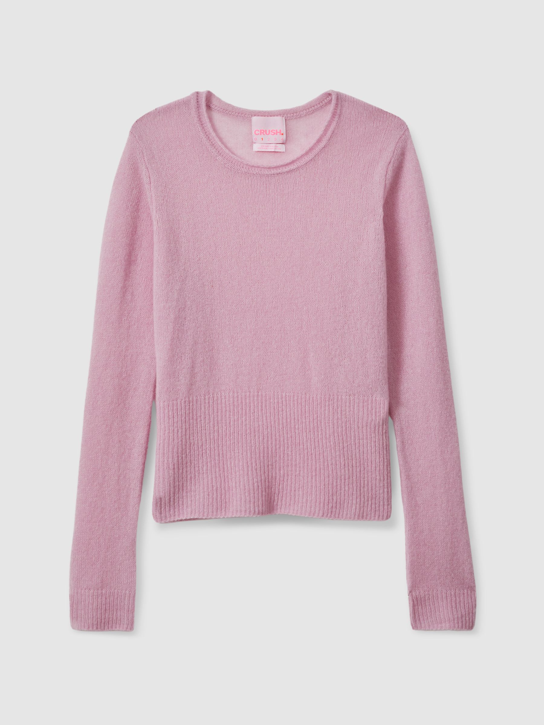 CRUSH Collection Cashmere Crew Neck Jumper in Lilac - Image 2 of 5