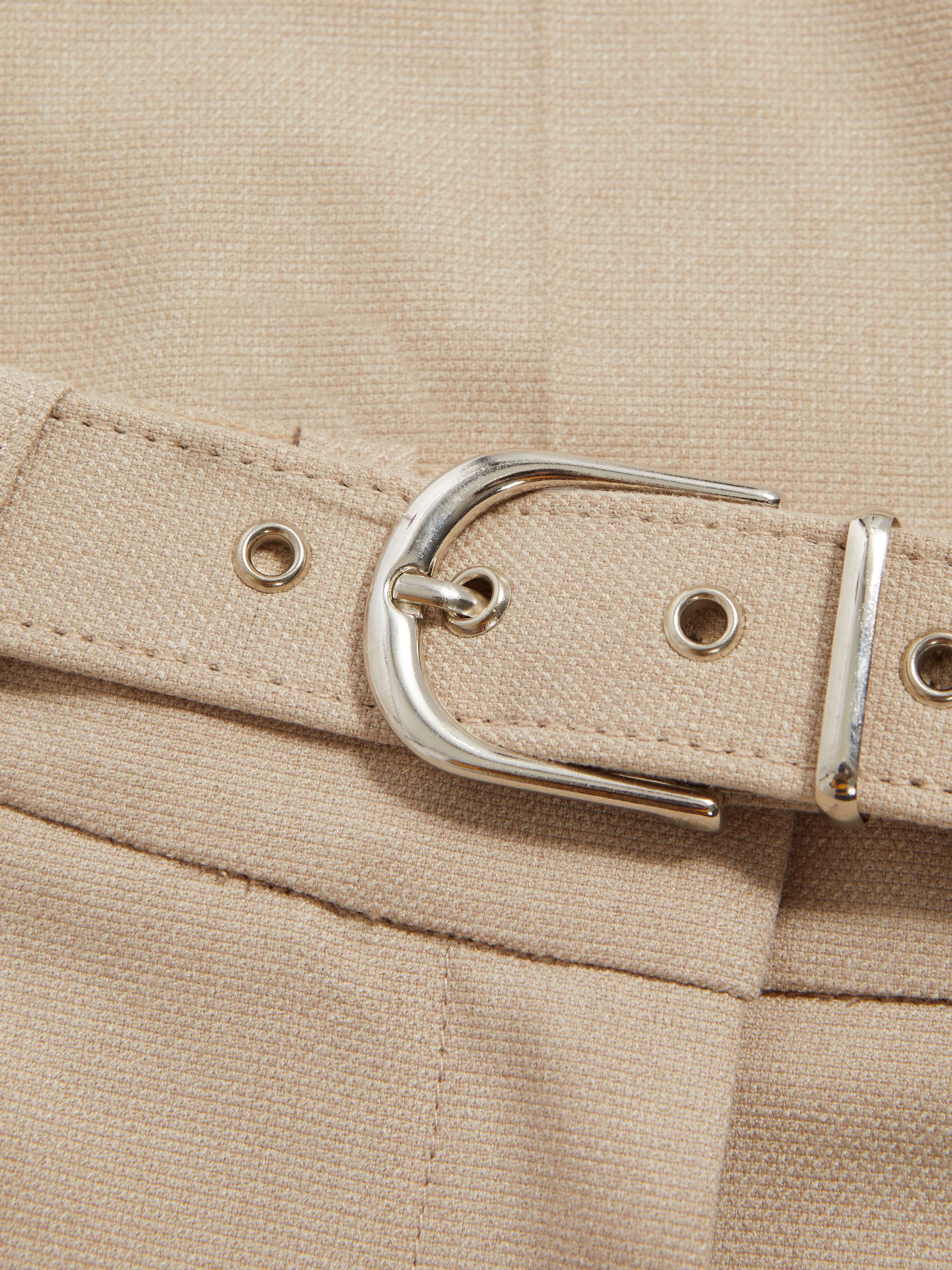 Petite Tapered Belted Trousers in Neutral - Image 6 of 7