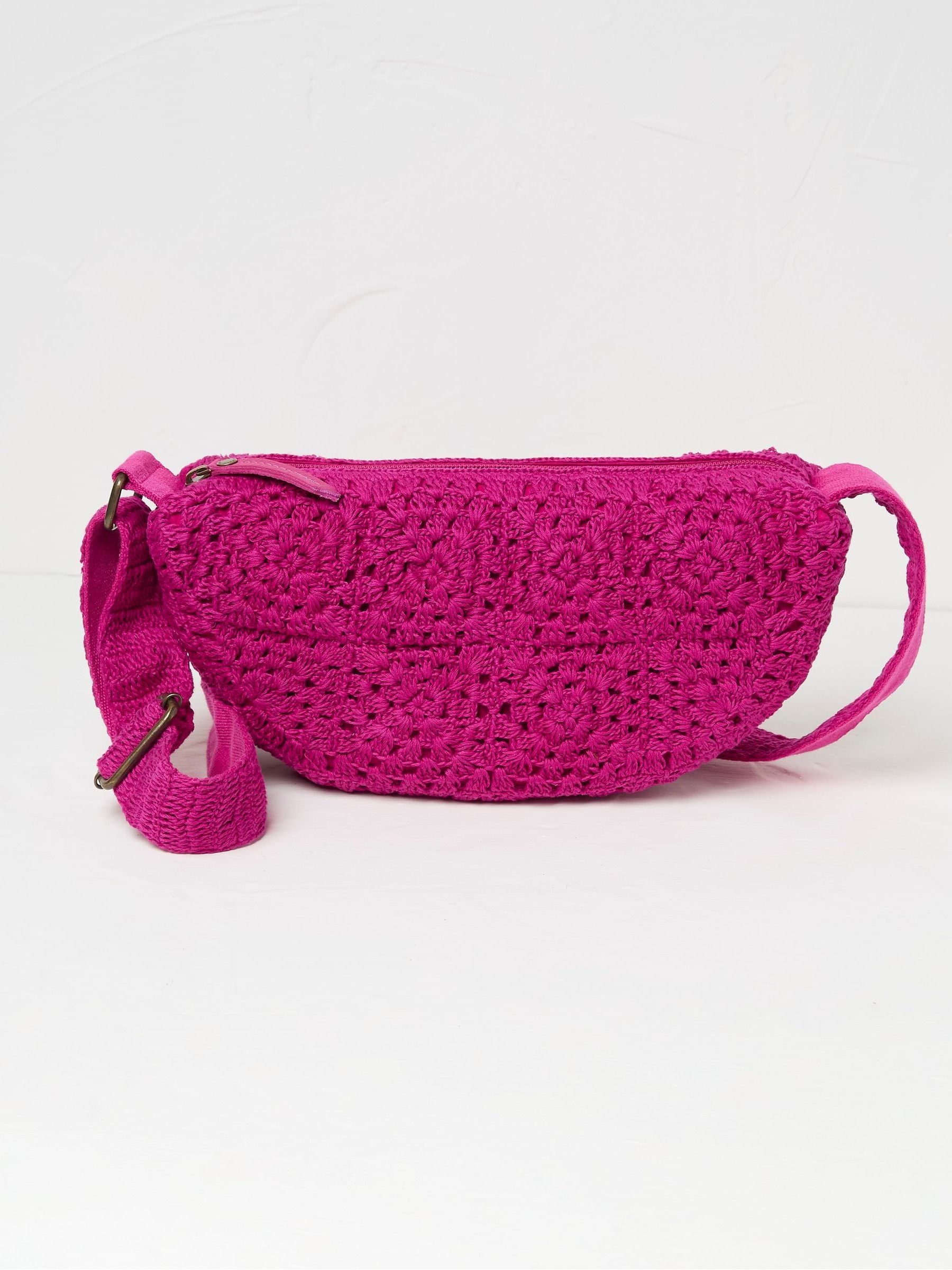 Lettie Pink Macrame Sling Bag - Image 2 of 3