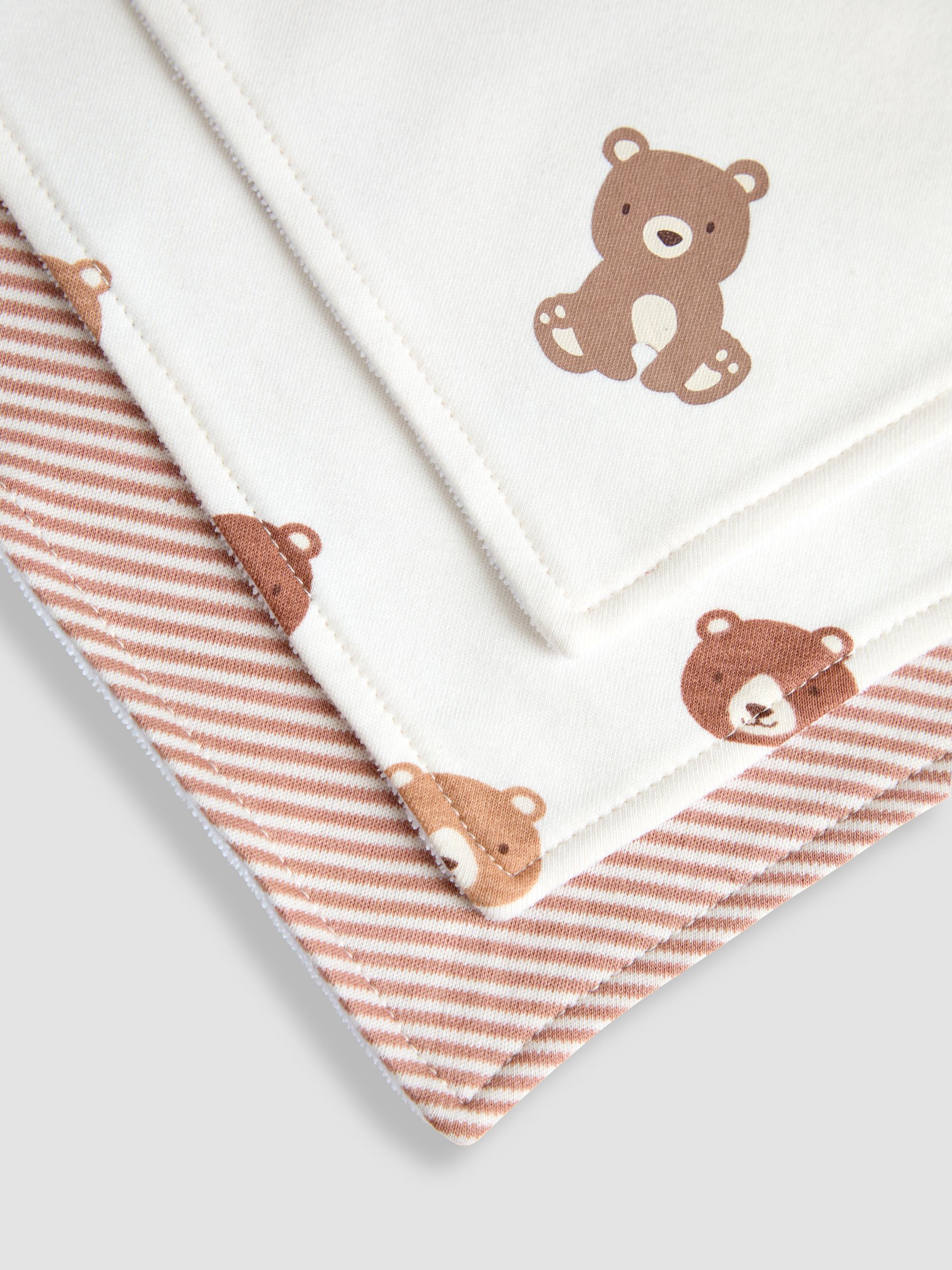 Cream Bear 3-Pack Baby Dribble Bibs - Image 8 of 8